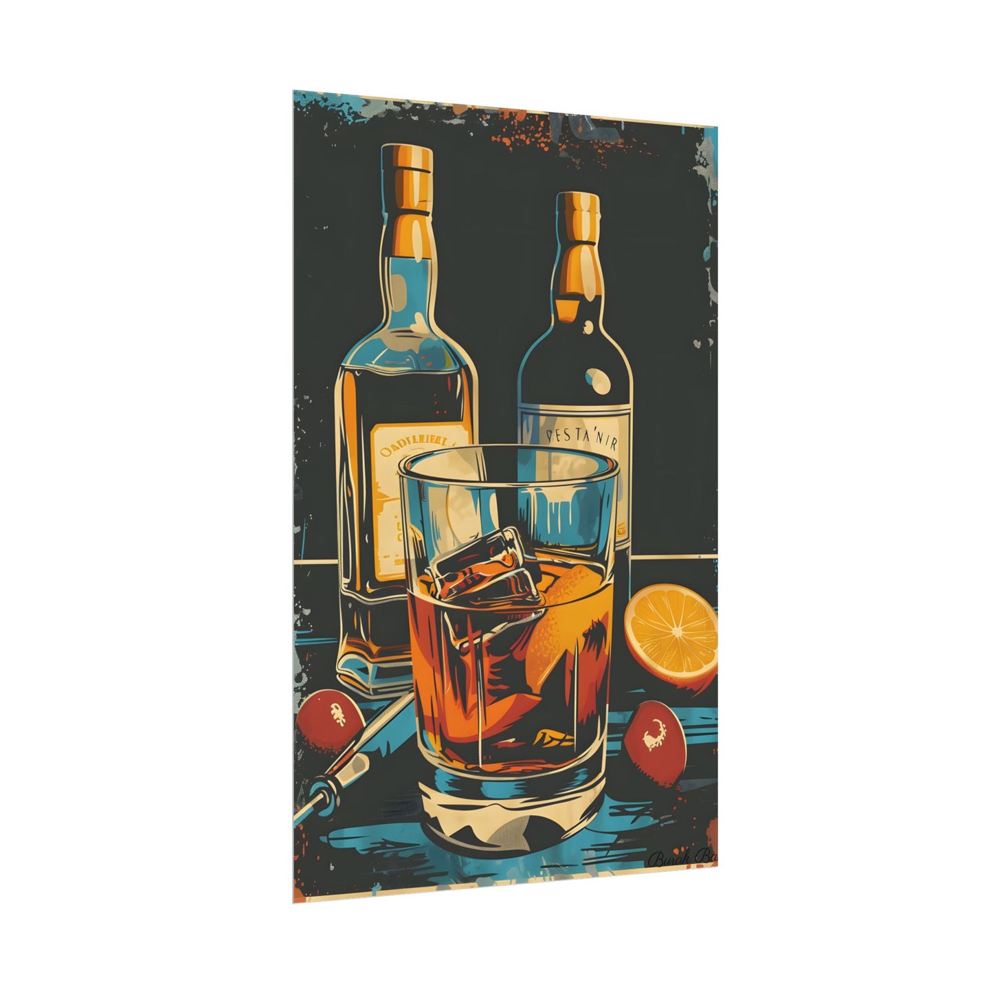 Vintage Cocktail Hour: Old-Fashioned Glass Artwork - Poster