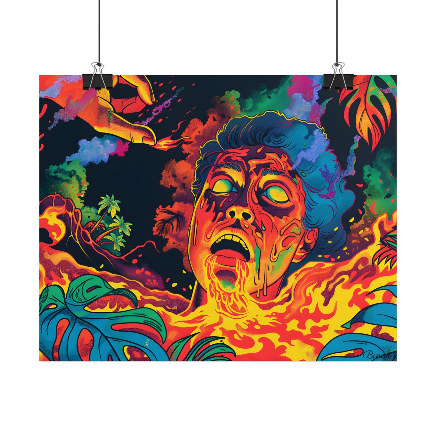 Whimsical Reading Moment: Cartoonish Illustration - Poster
