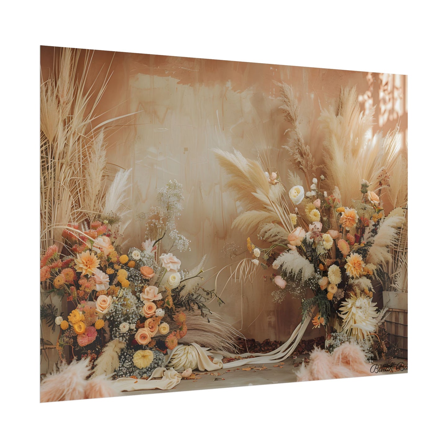 Whimsical Floral Pampas Find: Explore Calming Artwork - Poster