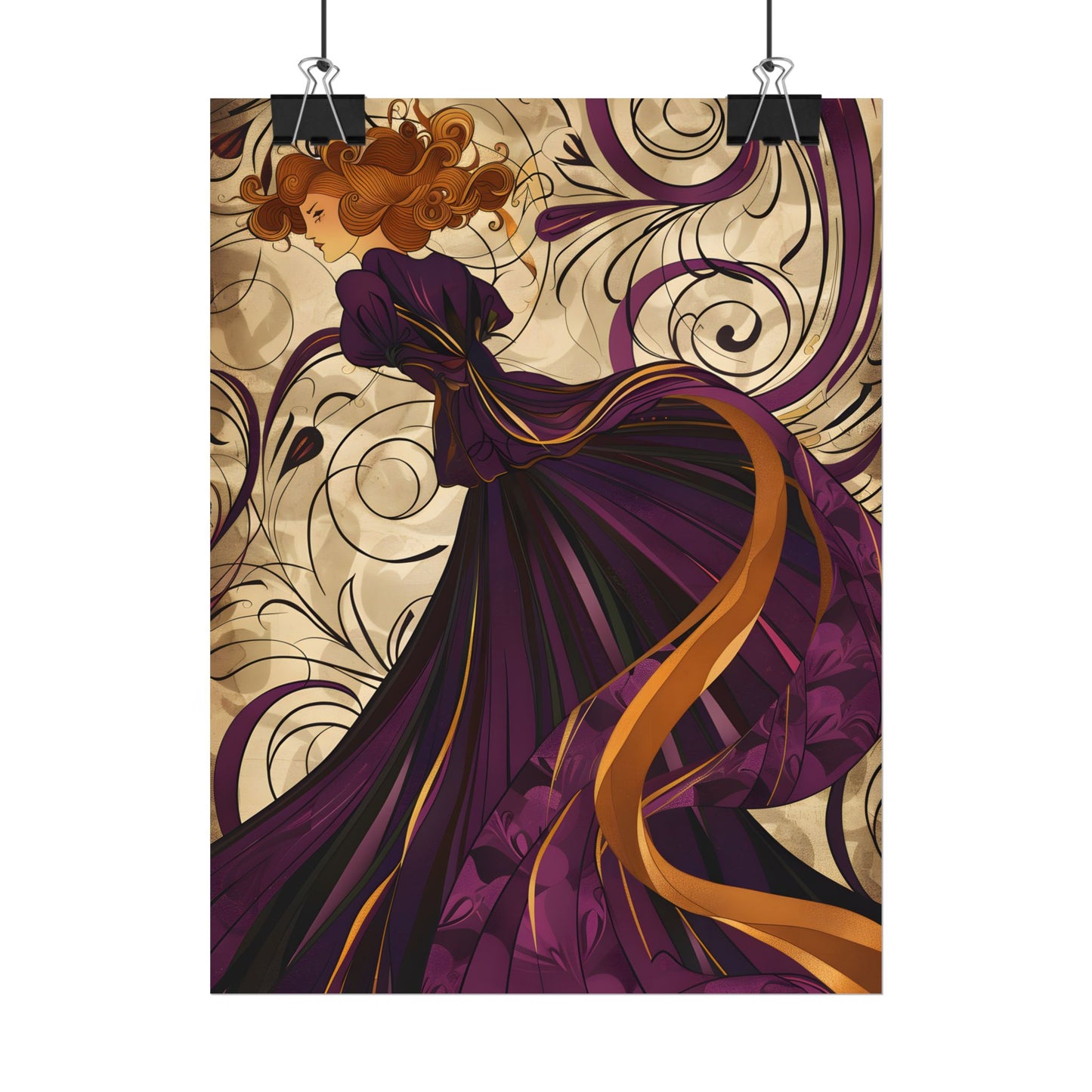 Art Nouveau Masterpiece: Elegant Geometric Design - Poster