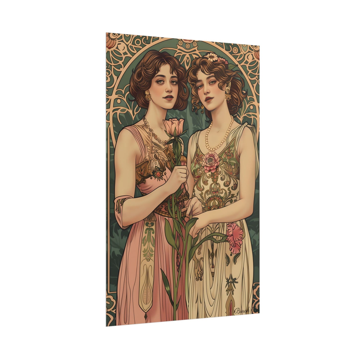 Women in Harmony: Primrose Bloom Artwork - Poster