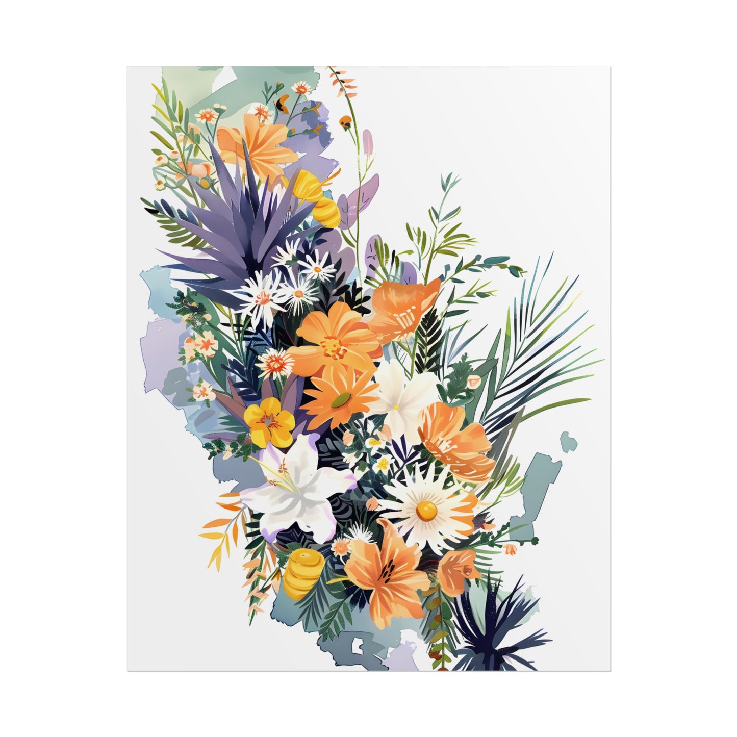 Whimsical Florida Map: Playful Art Illustration - Poster