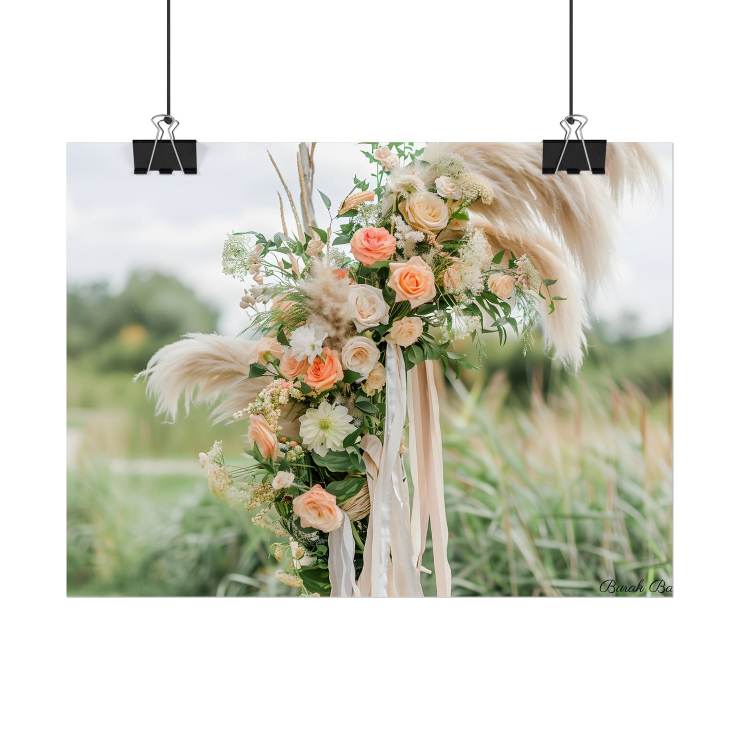 Whimsical Floral Wonders: Vibrant Pampas Garden Art - Poster