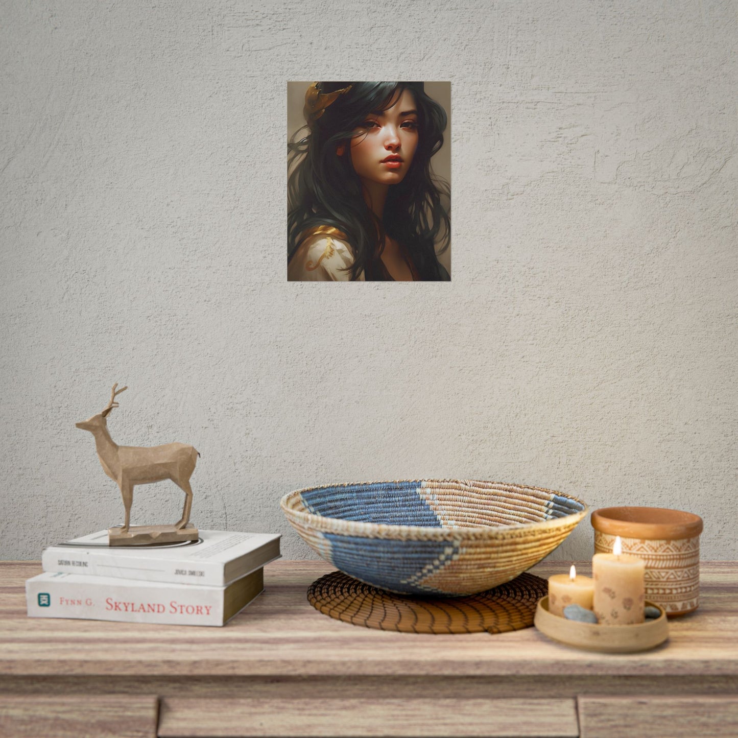 Astonishing Black Haired Portrait: Digital Artwork - Poster