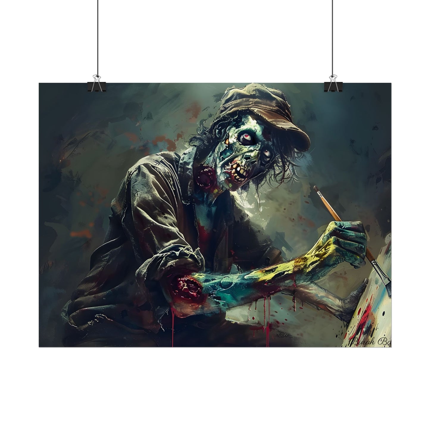 Zombie Horror Original Art: Original Artwork - Poster