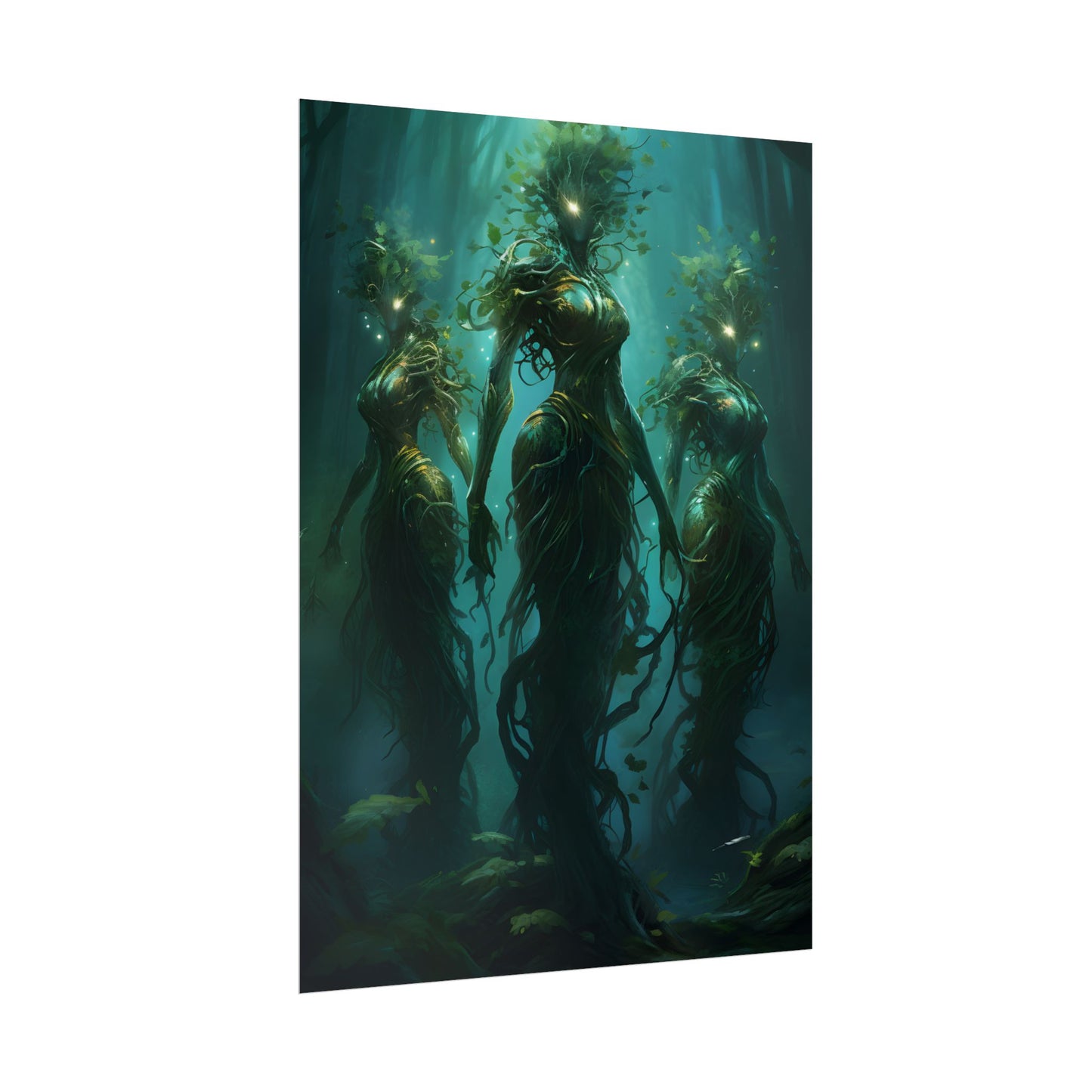 Mystical Forest Ancient Tree: Serene Nature Art - Poster