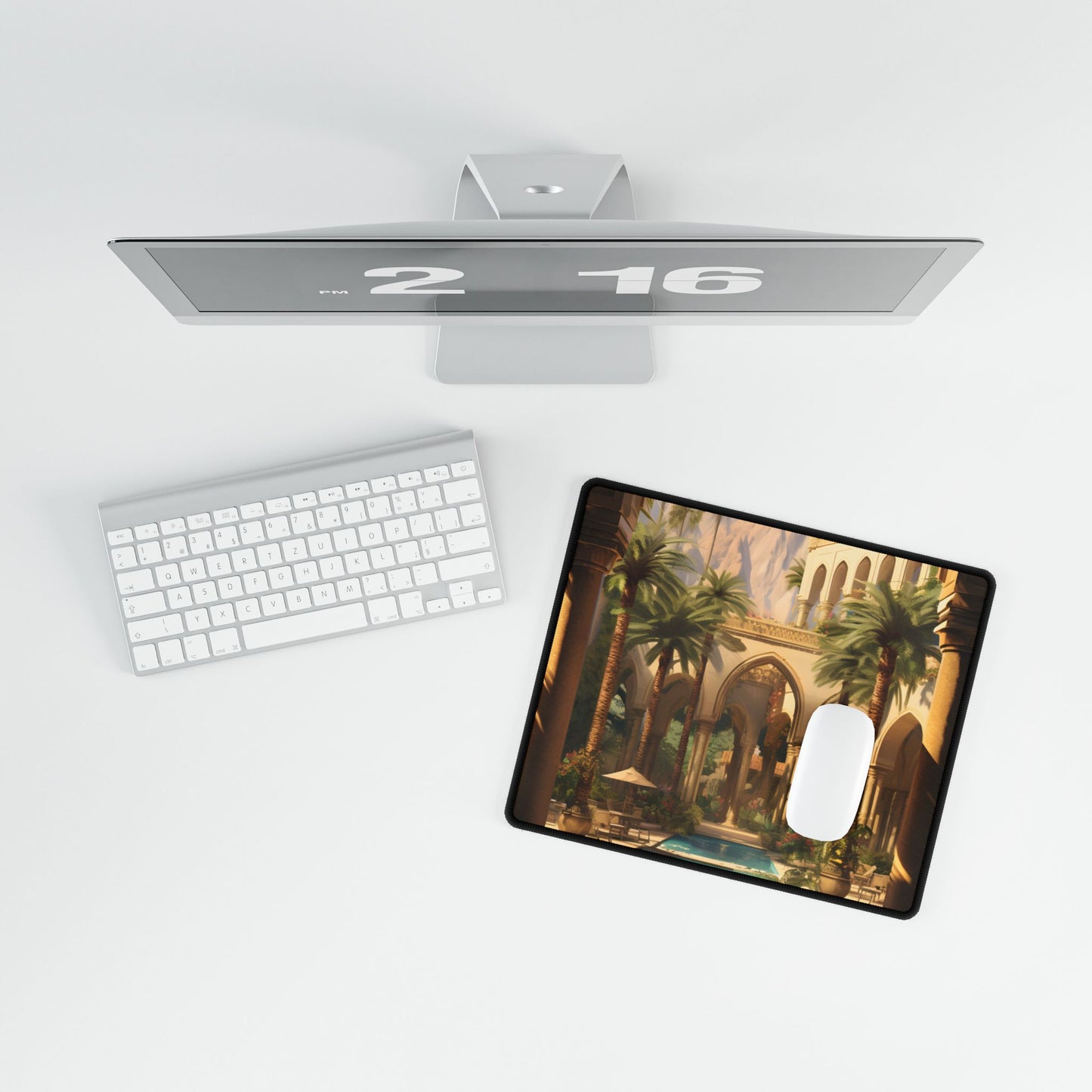 Mythical Desert Oasis: Arabian Nights-Inspired Art - Desk Mat