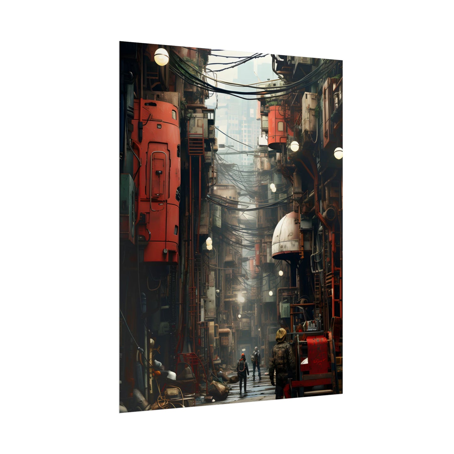 A New Era Unfolds: Post-Apocalyptic Steampunk Cityscape - Poster