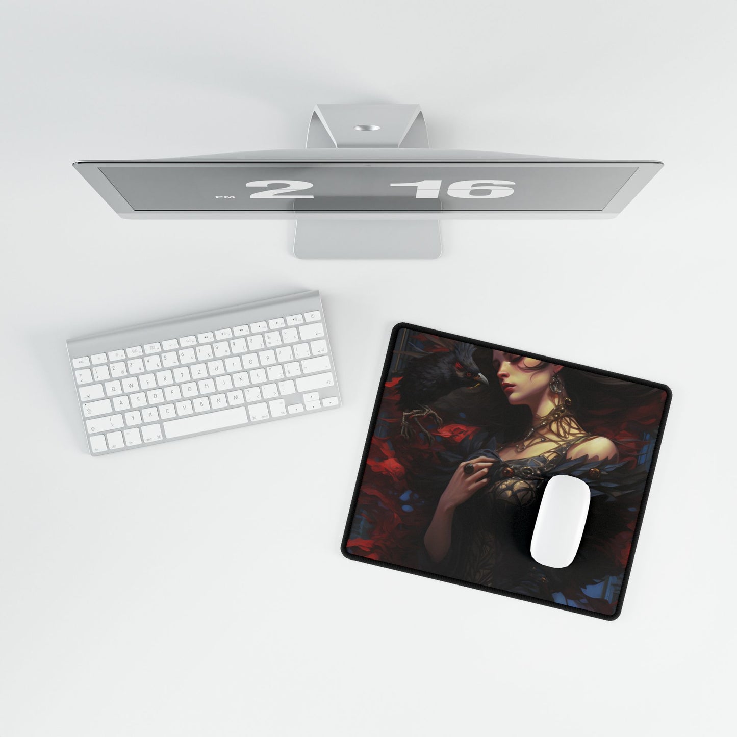 Songbird Serenade: Nature's Gentle Guardian Art - Desk Mat