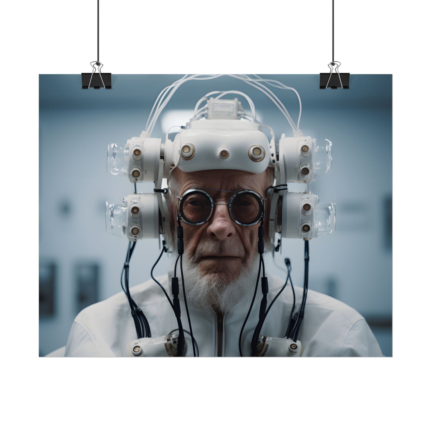 Futuristic Wisdom: A Senior's Tech Connection - Poster