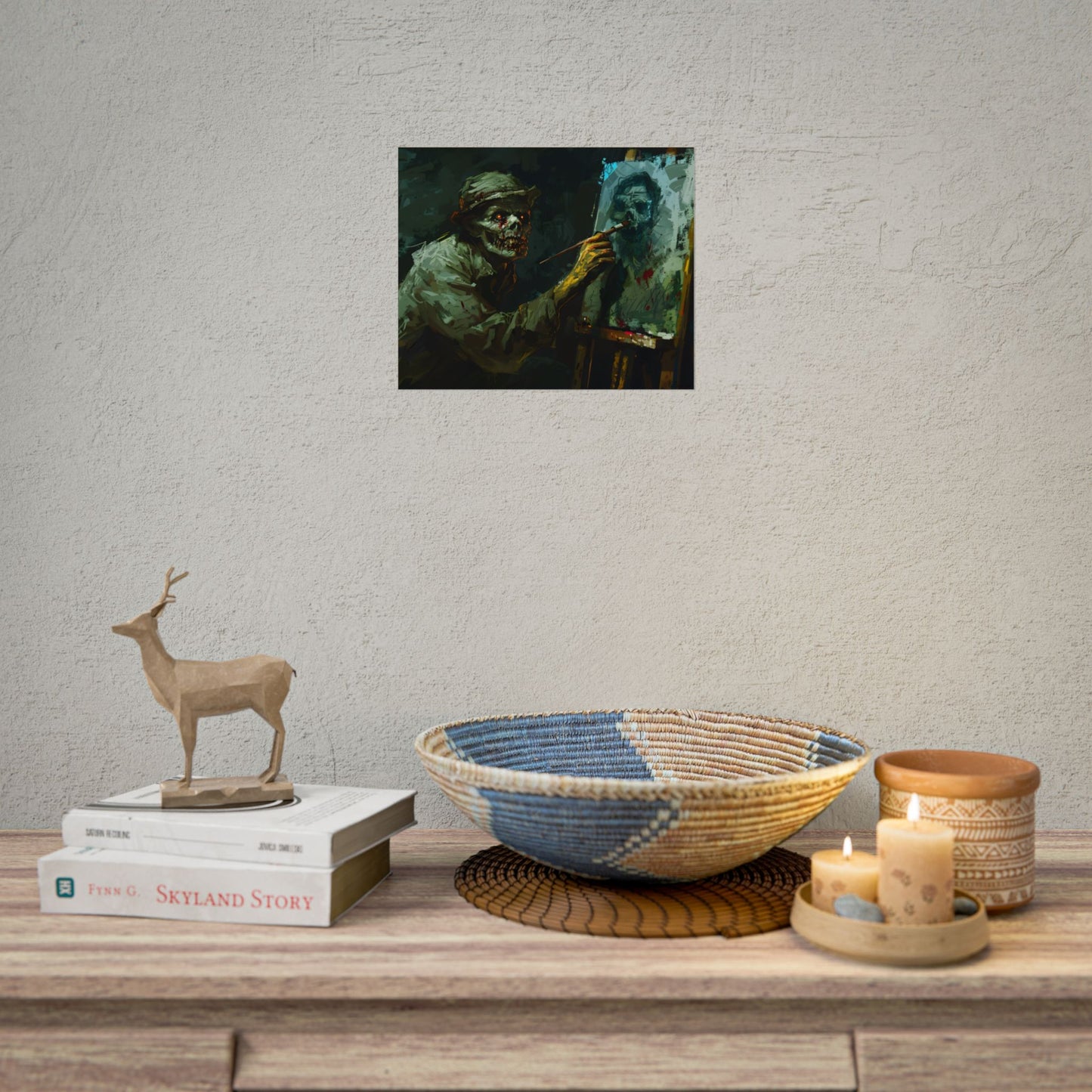 Zombie Painter in Action: Original Digital Art Piece - Poster