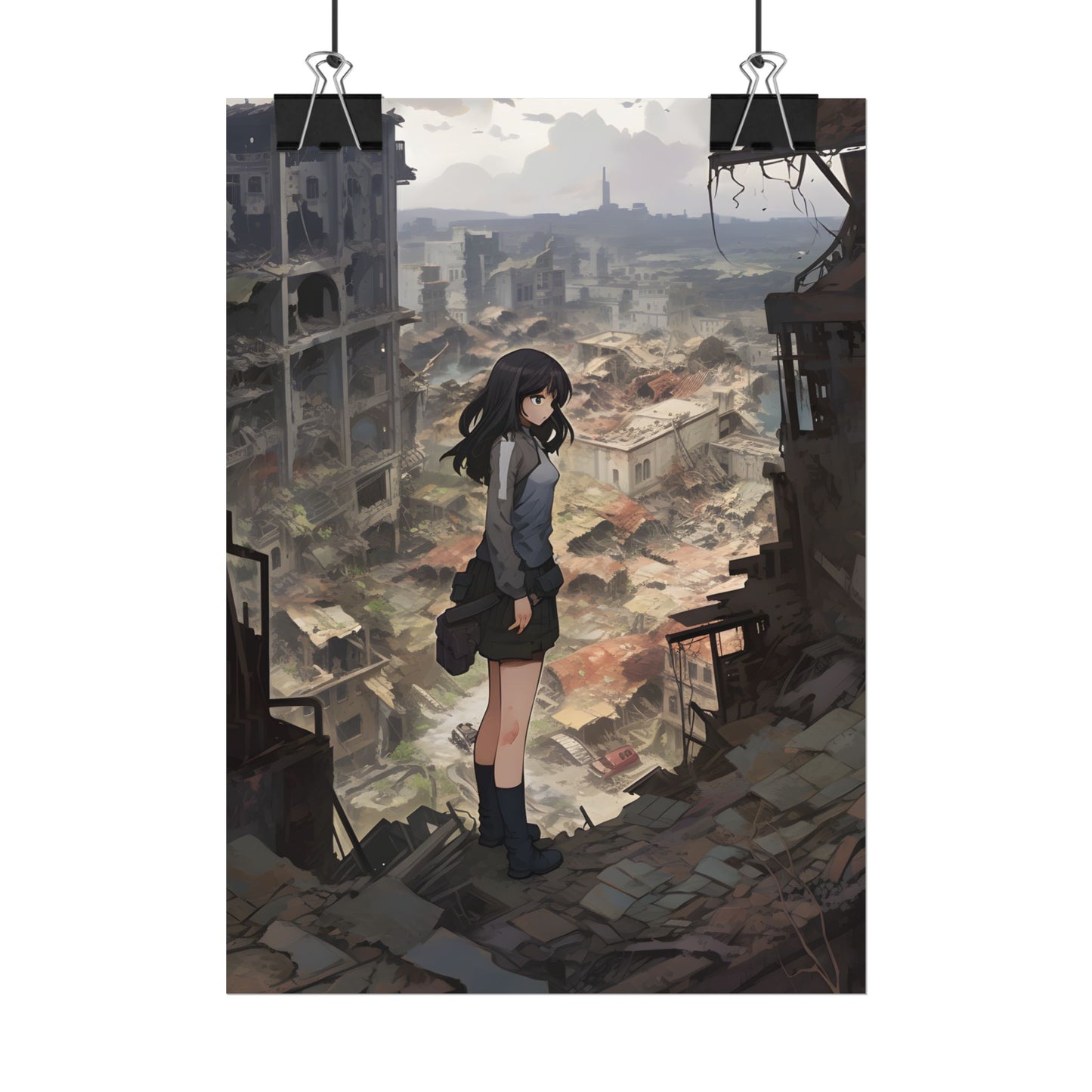 Dramatic Anime Scene: Detailed Bird's Eye View - Poster