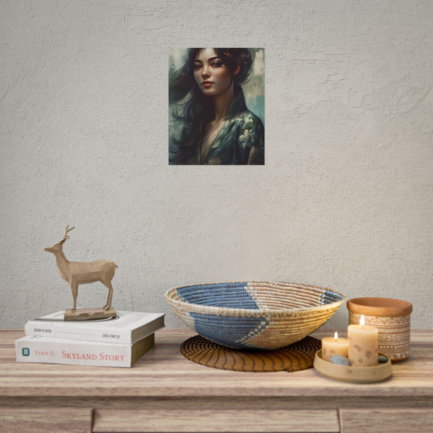 Astonishing Realistic Brown Hair Female Portrait: Studio Artwork - Poster