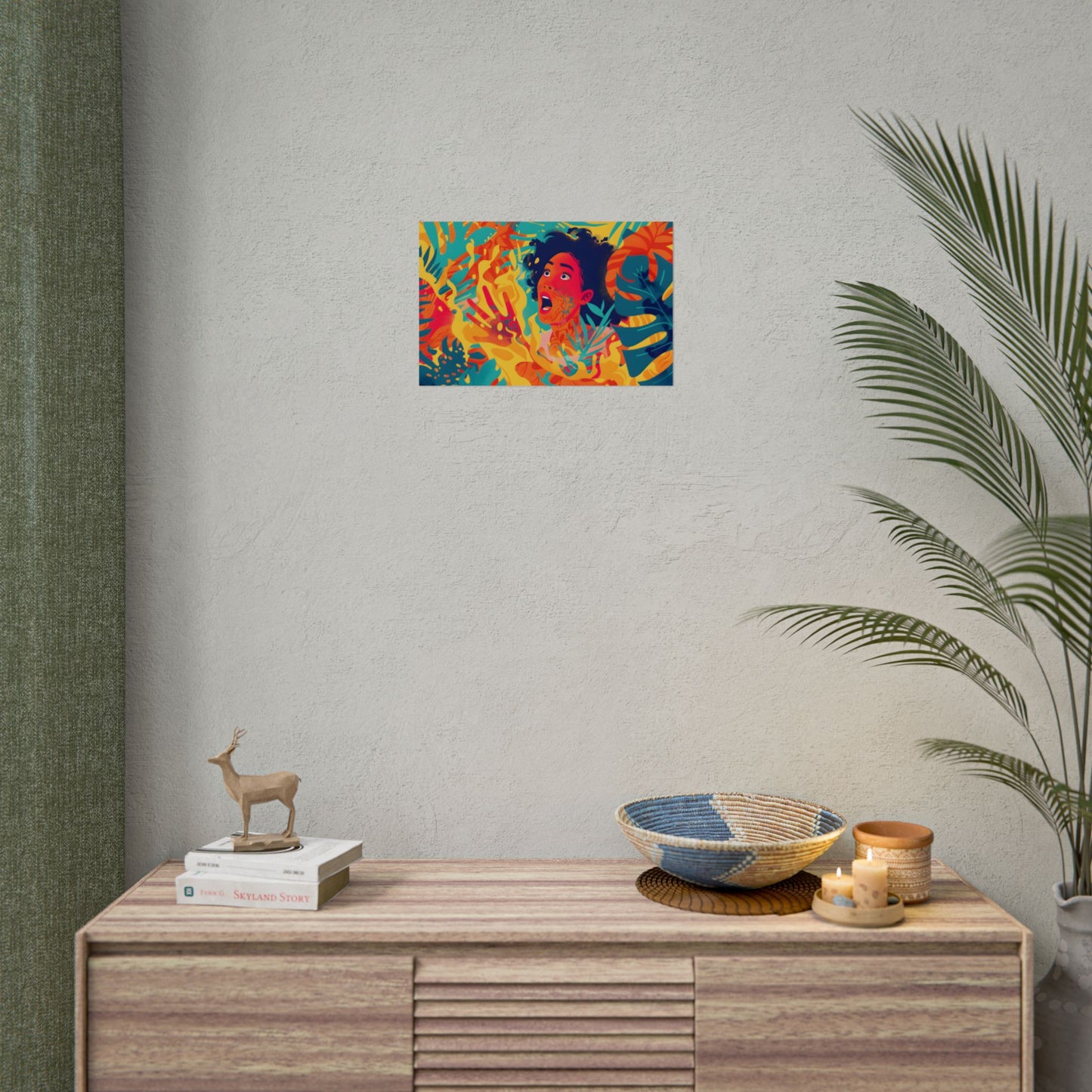 Whimsical Plant Illustration: Digital Cartoon Art - Poster