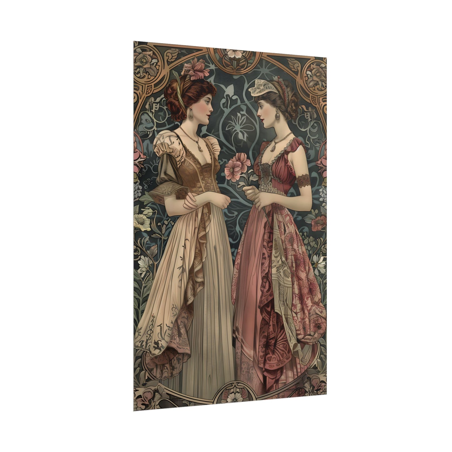 Women in Ornate Attire: Formal Primrose Ceremony - Poster