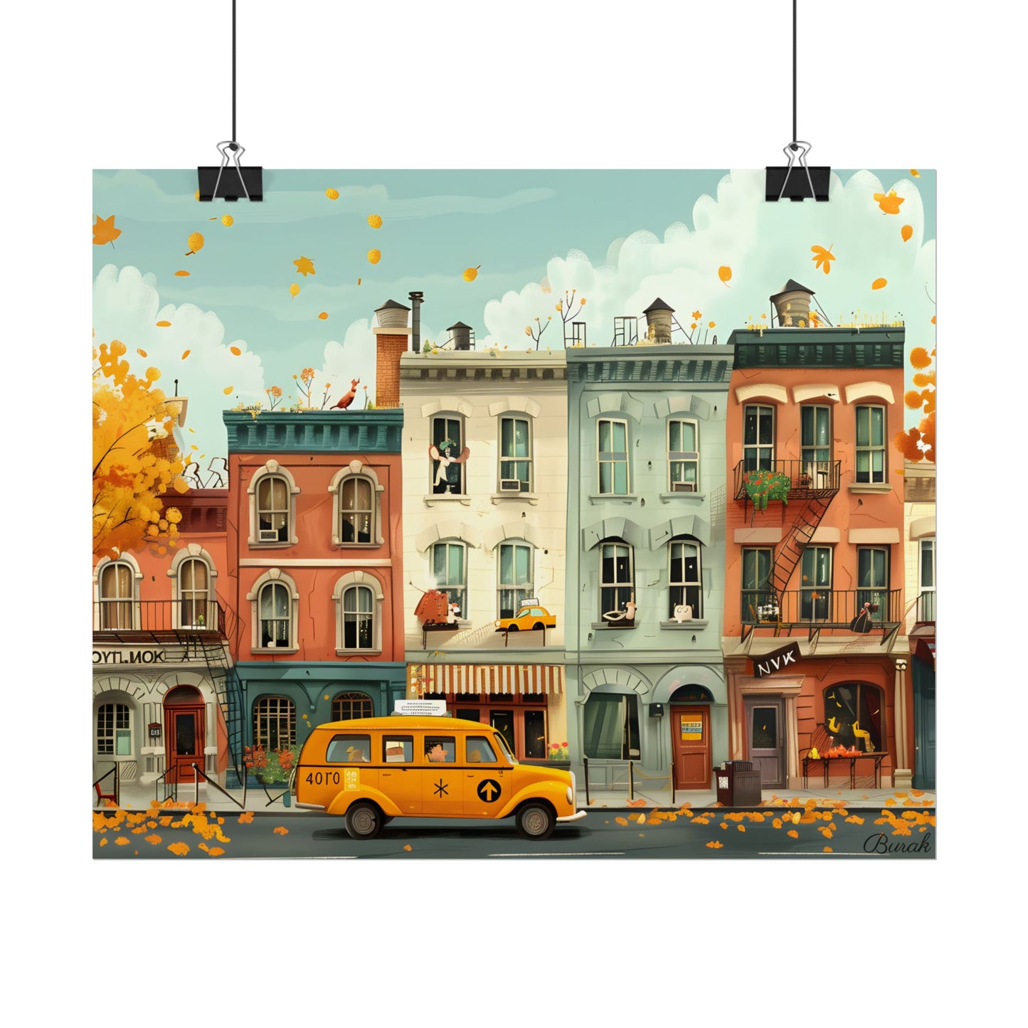 Whimsical Yellow Dream: A Captivating Illustration - Poster