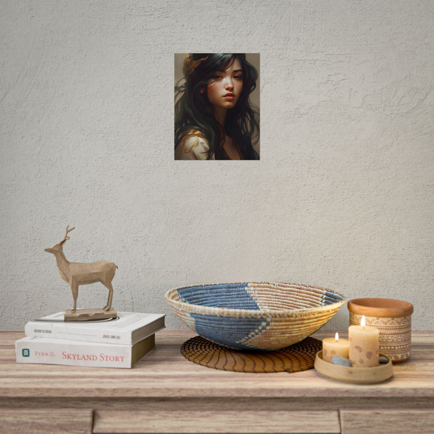 Astonishing Black Haired Portrait: Digital Artwork - Poster