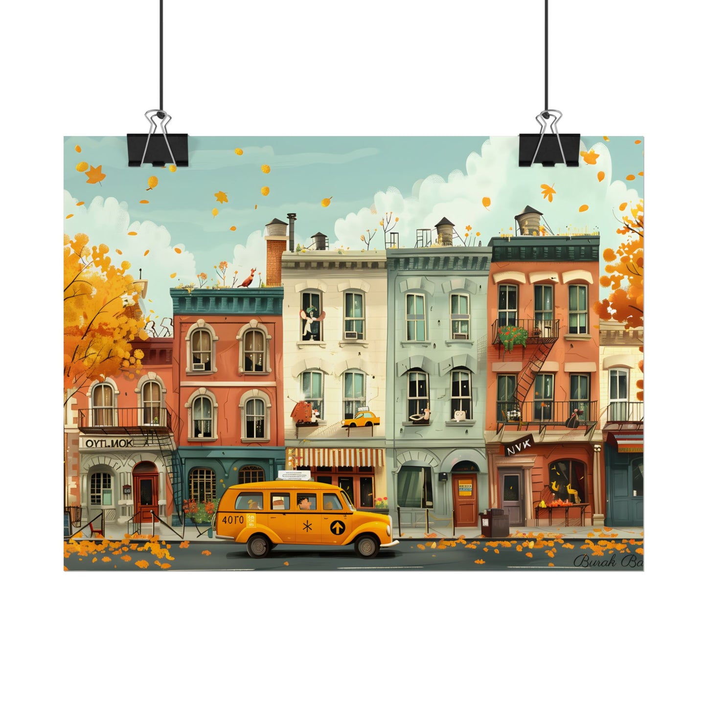 Whimsical Yellow Dream: A Captivating Illustration - Poster