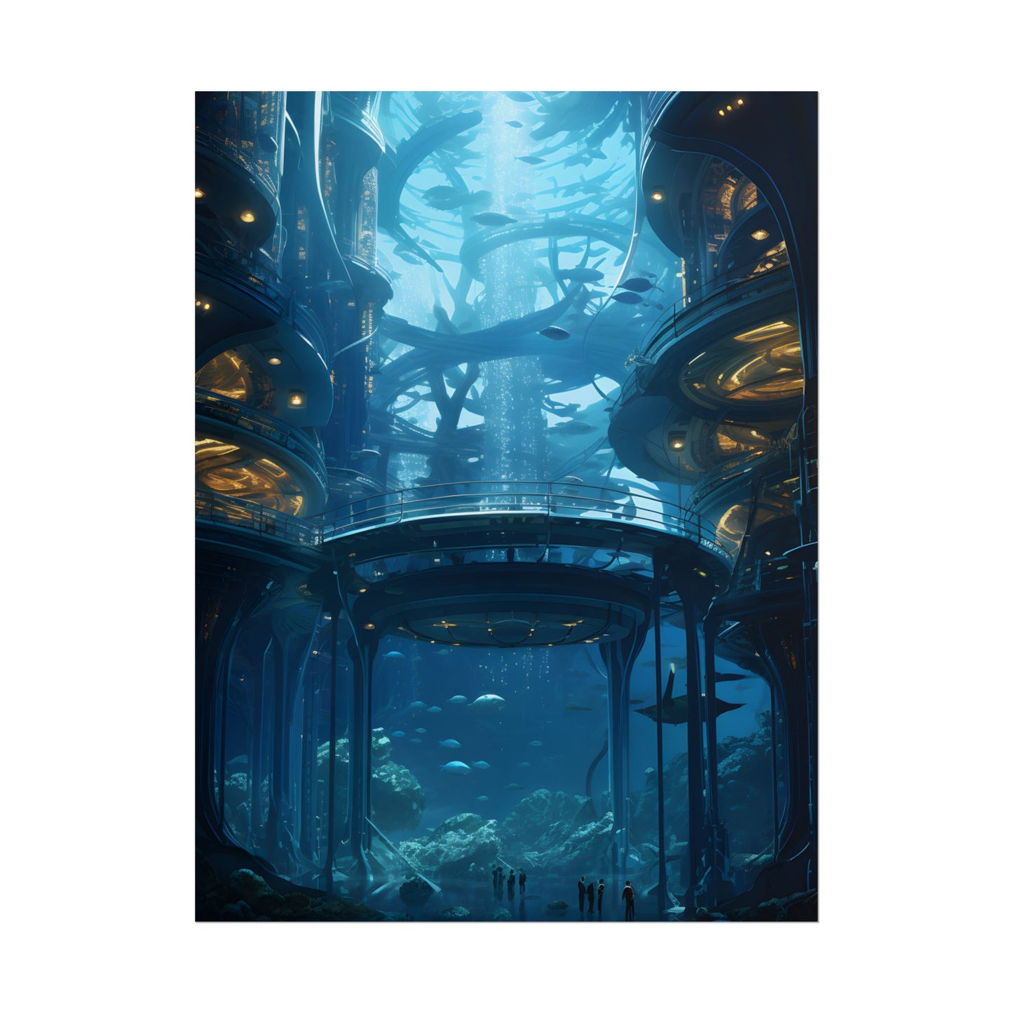 Advanced Underwater City: Visionary Metropol in the Future - Poster
