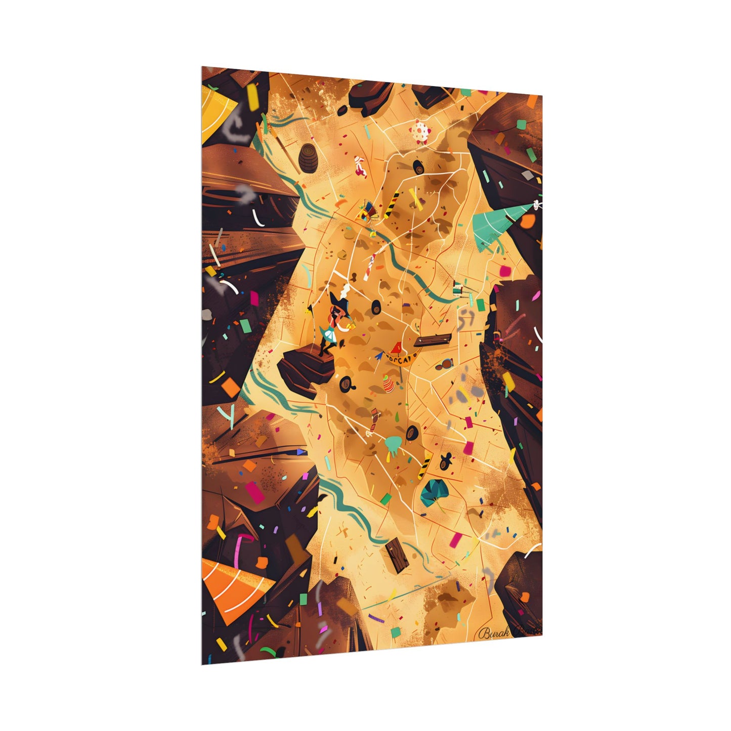Whimsical Illustration: Classic Facial Features - Poster