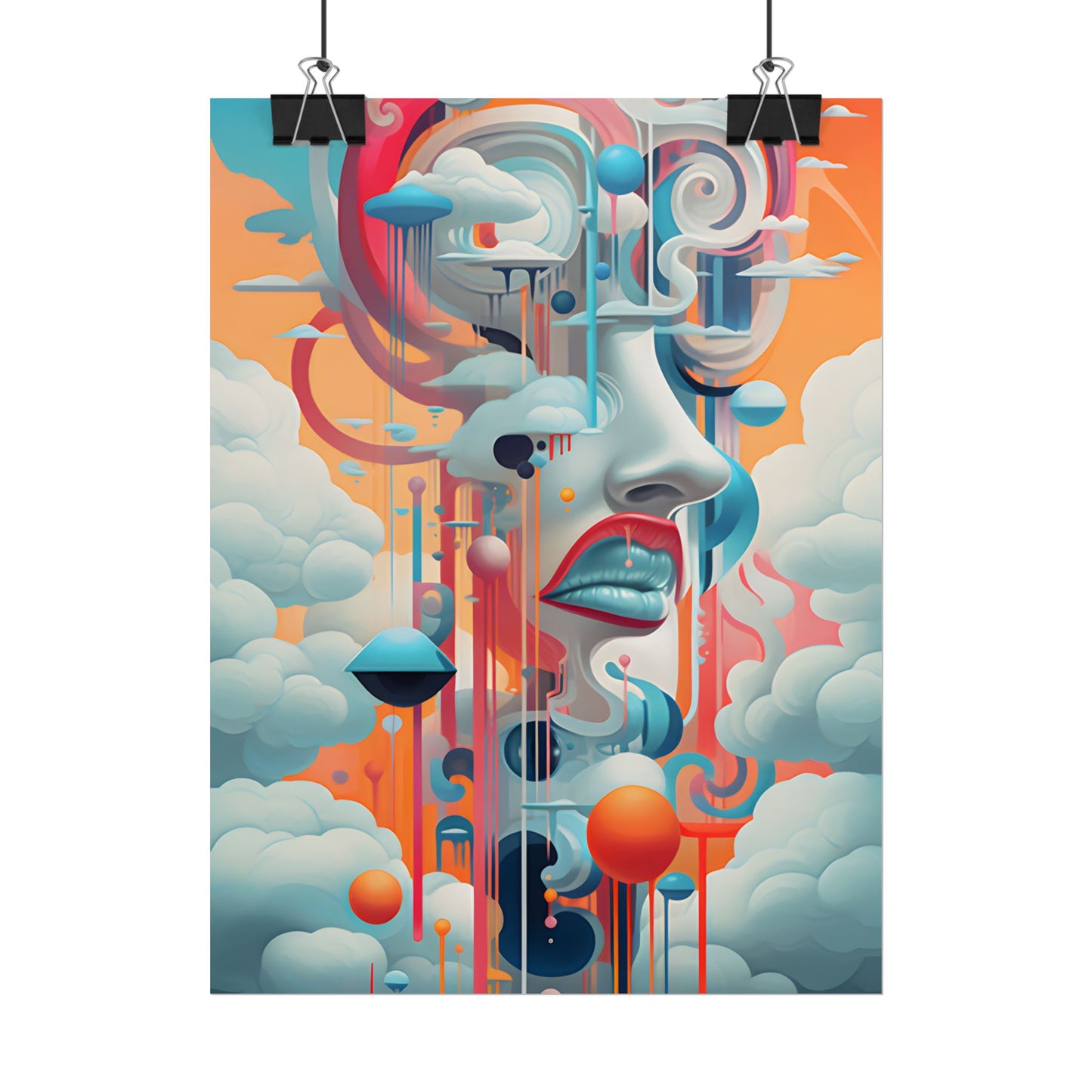 Abstract Digital Art: Dynamic Geometric Dreamspace - Poster