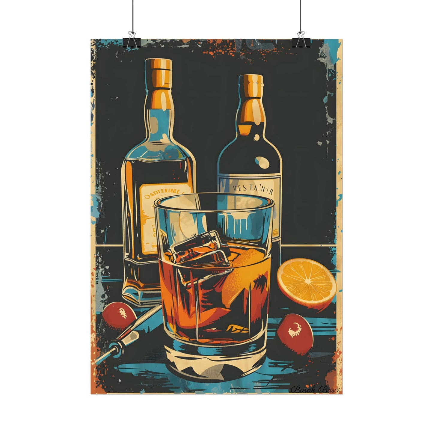 Vintage Cocktail Hour: Old-Fashioned Glass Artwork - Poster