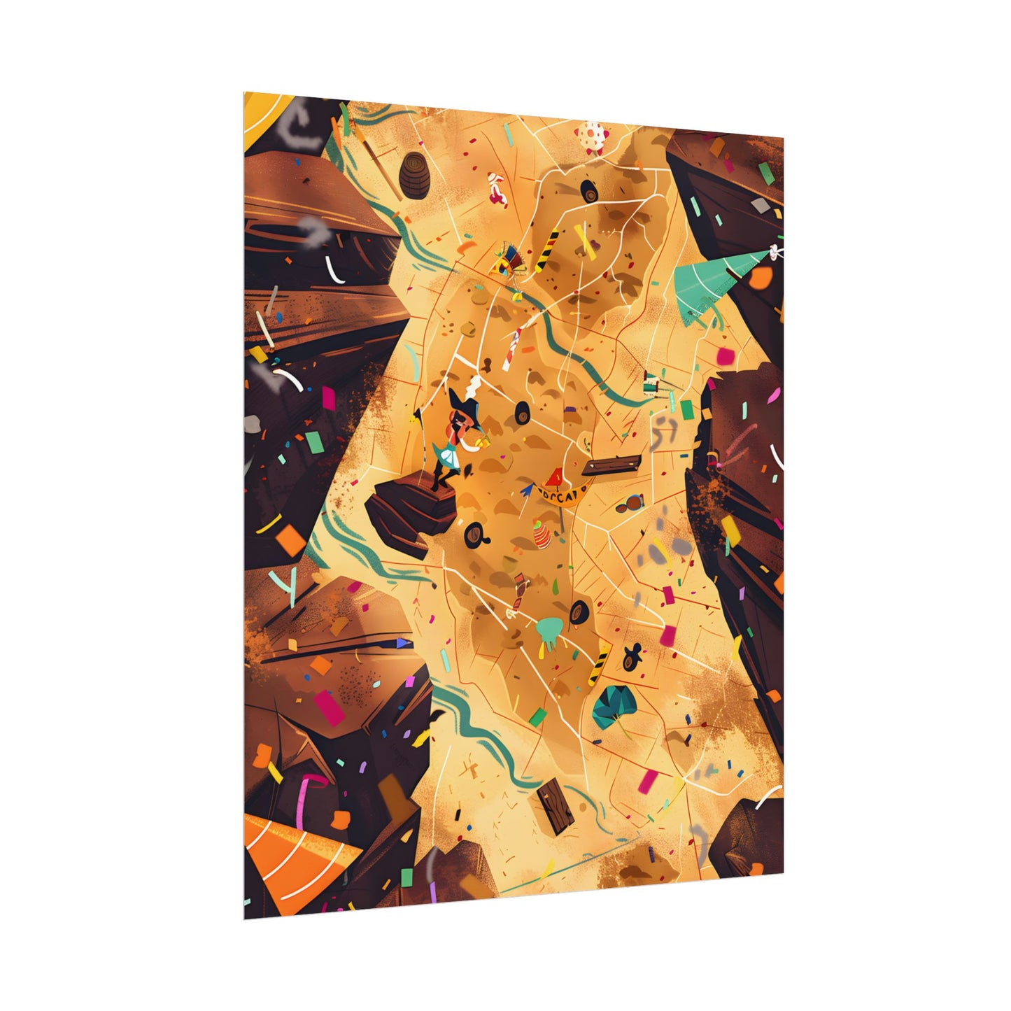 Whimsical Illustration: Classic Facial Features - Poster