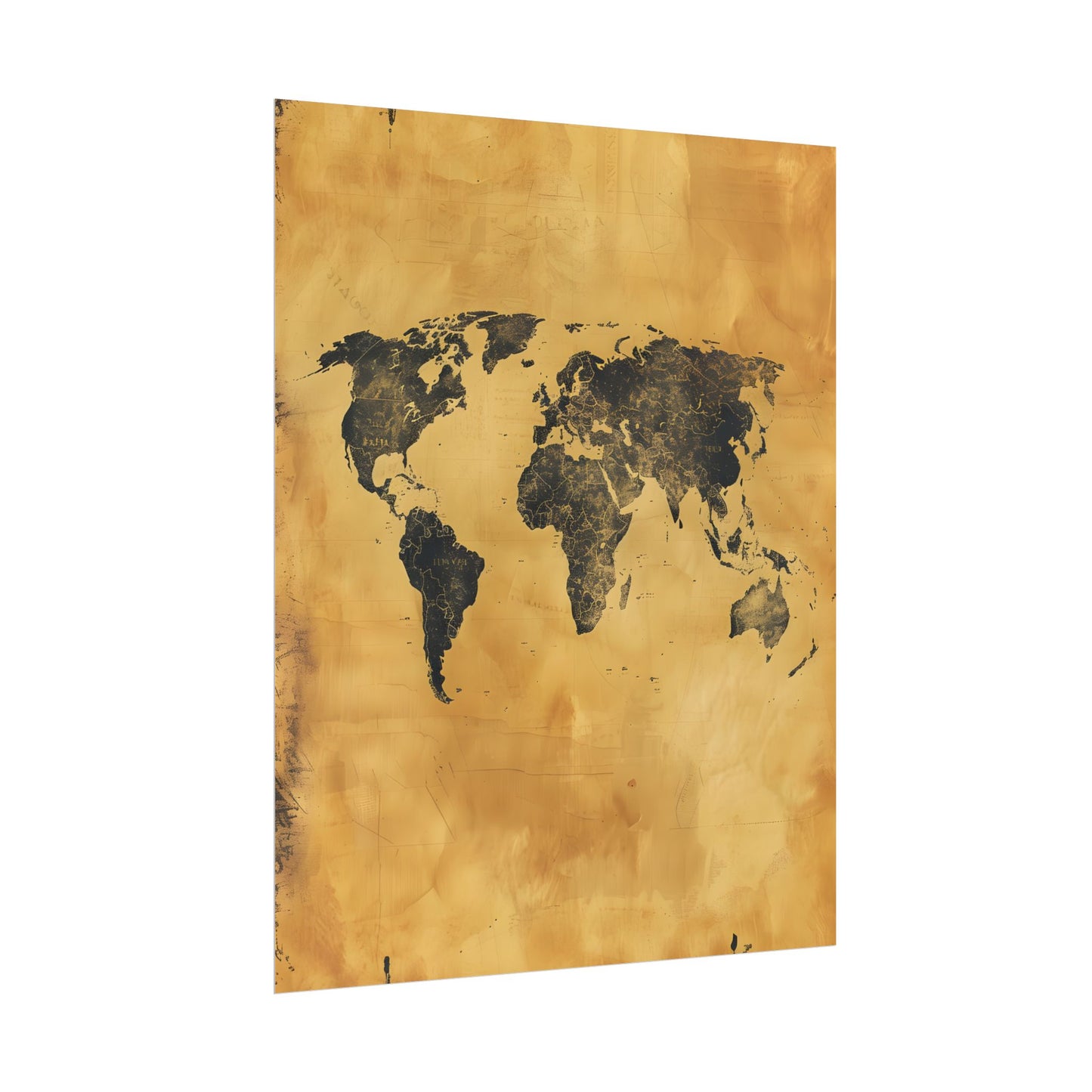 Vintage World Map: Decorative Art Piece - Poster