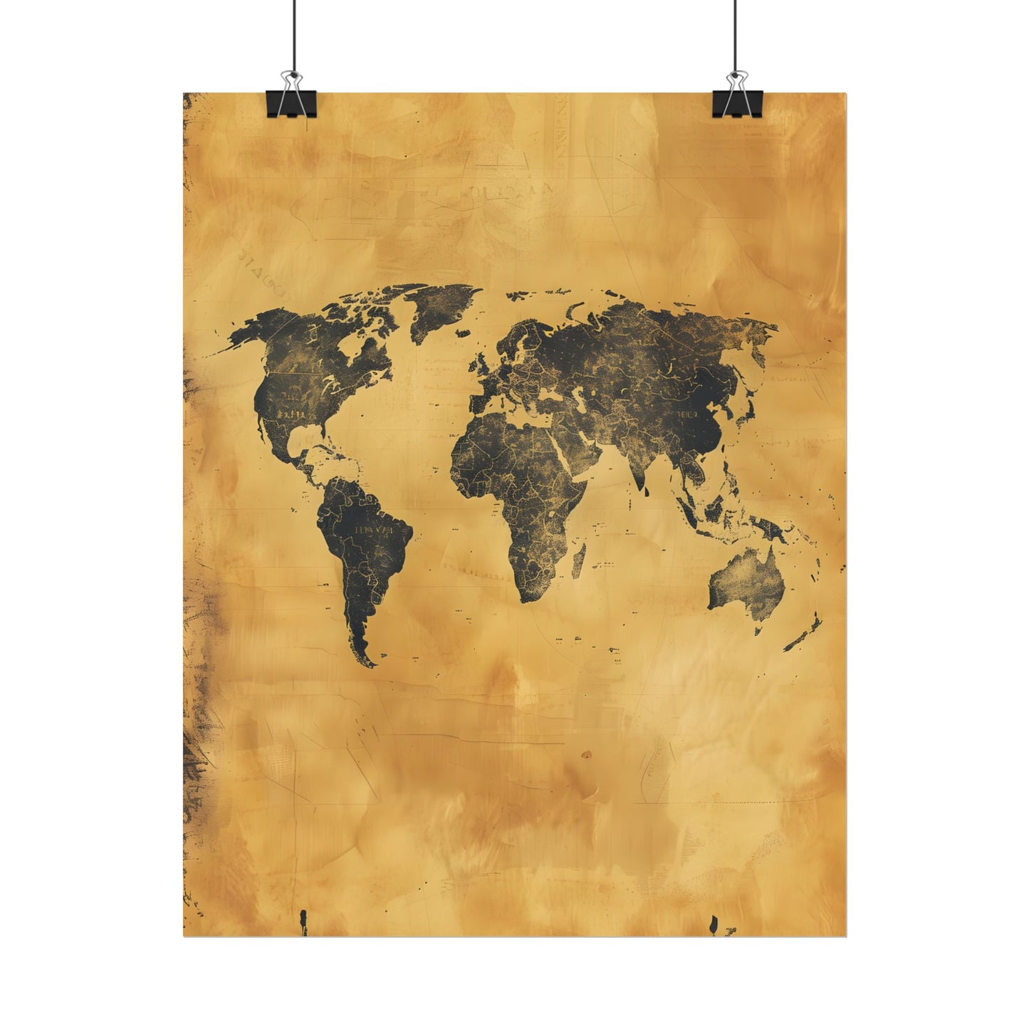 Vintage World Map: Decorative Art Piece - Poster