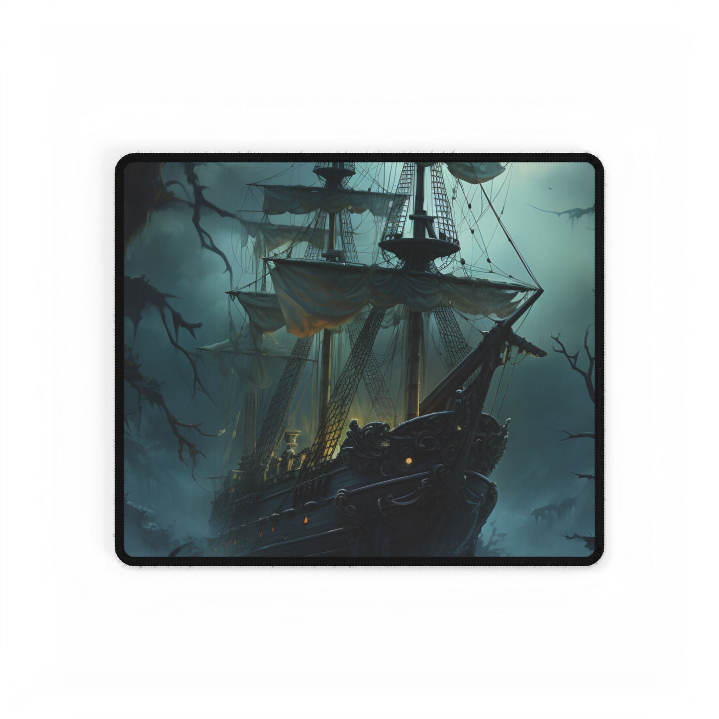 Pirate Ghost Ship Sailing: Mysterious Nautical Art - Desk Mat