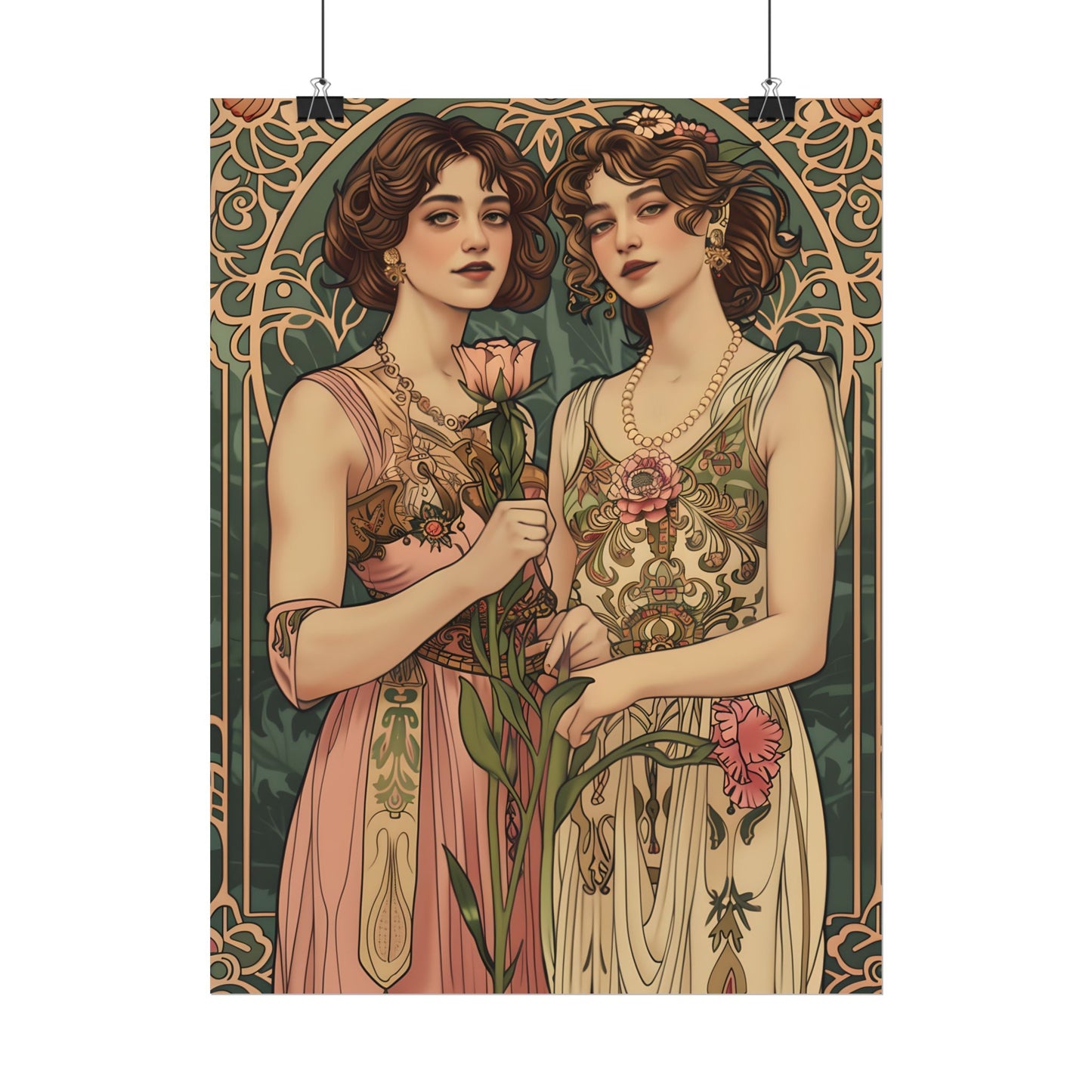 Women in Harmony: Primrose Bloom Artwork - Poster