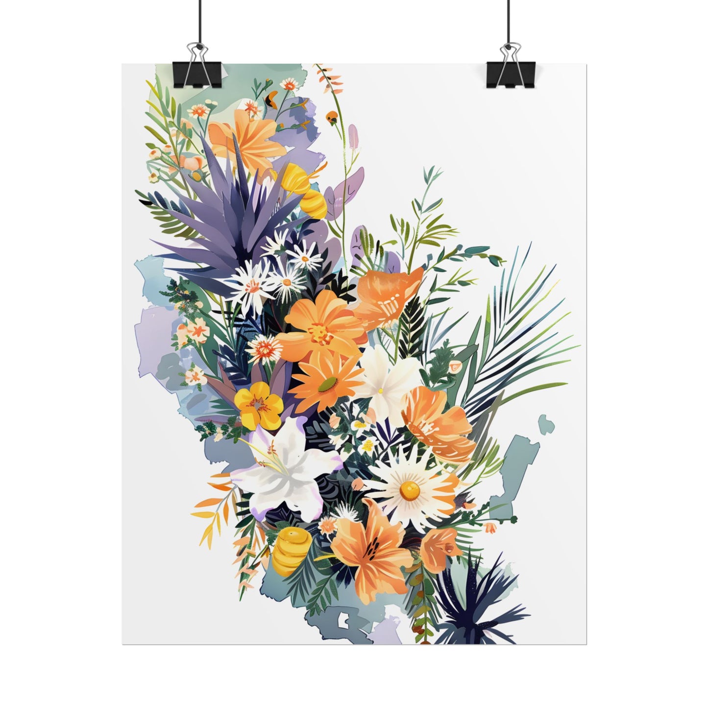 Whimsical Florida Map: Playful Art Illustration - Poster