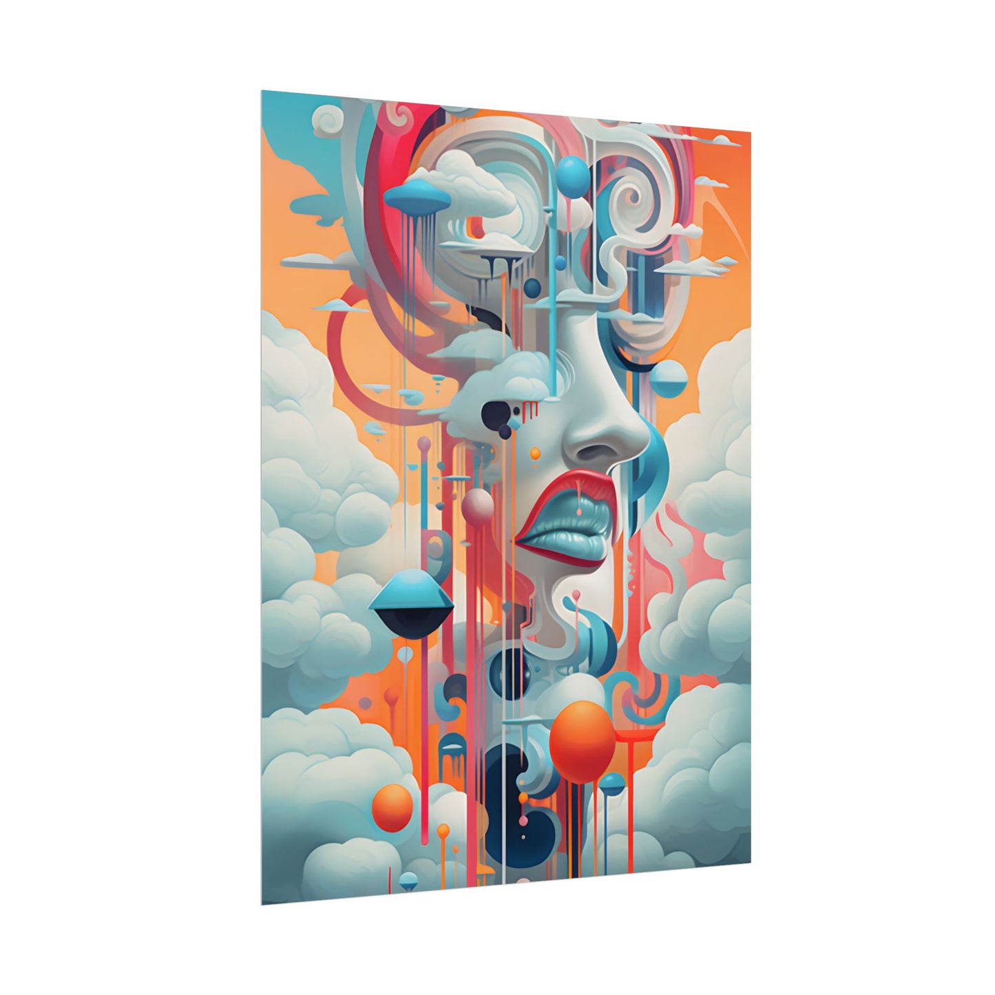 Abstract Digital Art: Dynamic Geometric Dreamspace - Poster
