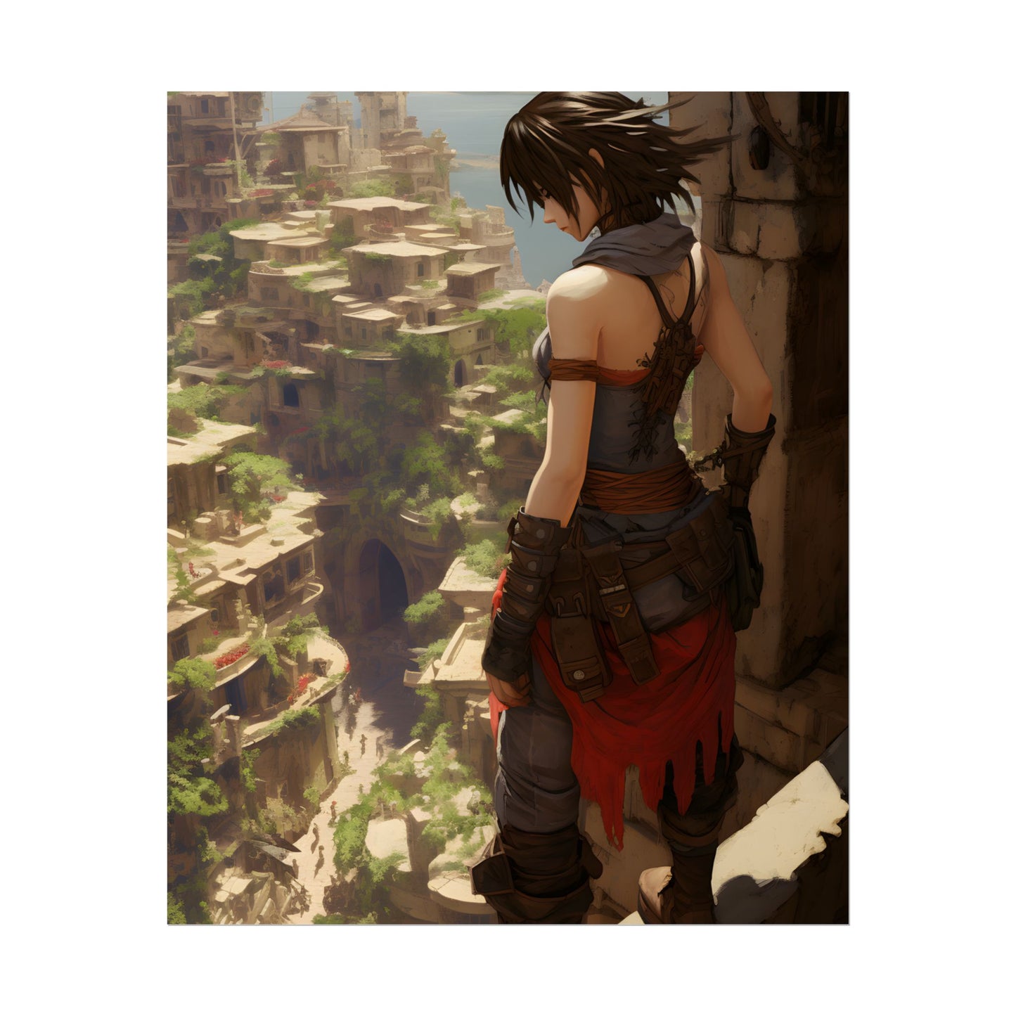 Vibrant Cityscape from Above: Dynamic Bird's Eye View - Poster