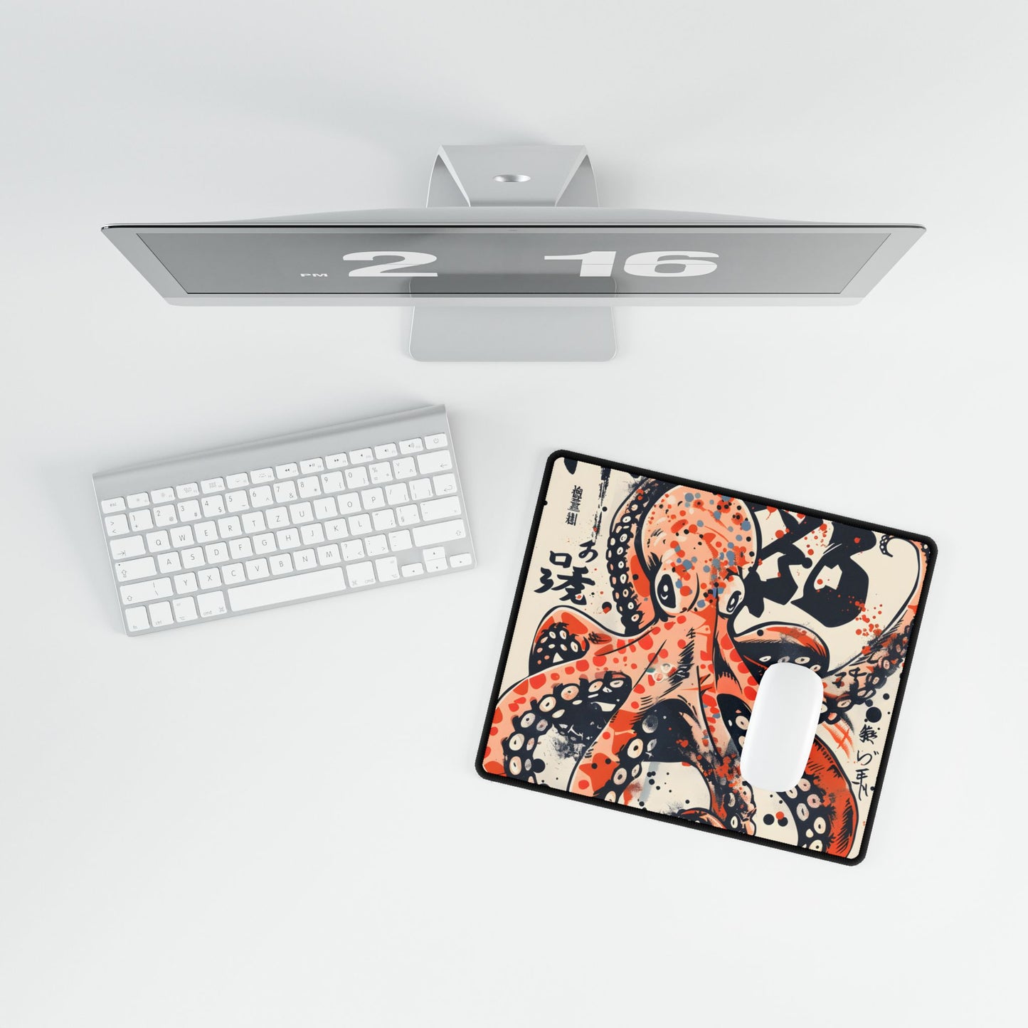 Traditional Octopus: Ukiyo-E Style Japanese Art Illustration - Desk Mat