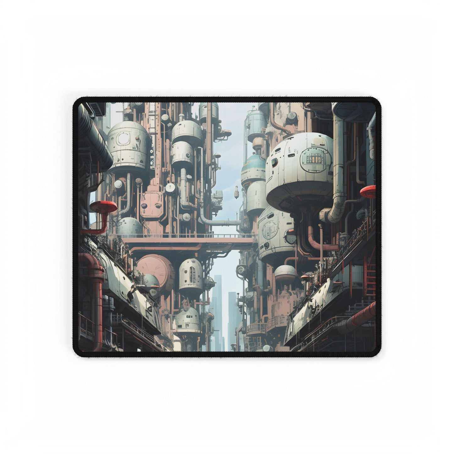 Post-Apocalyptic Metropolis: Forgotten Industrial Hub - Desk Mat