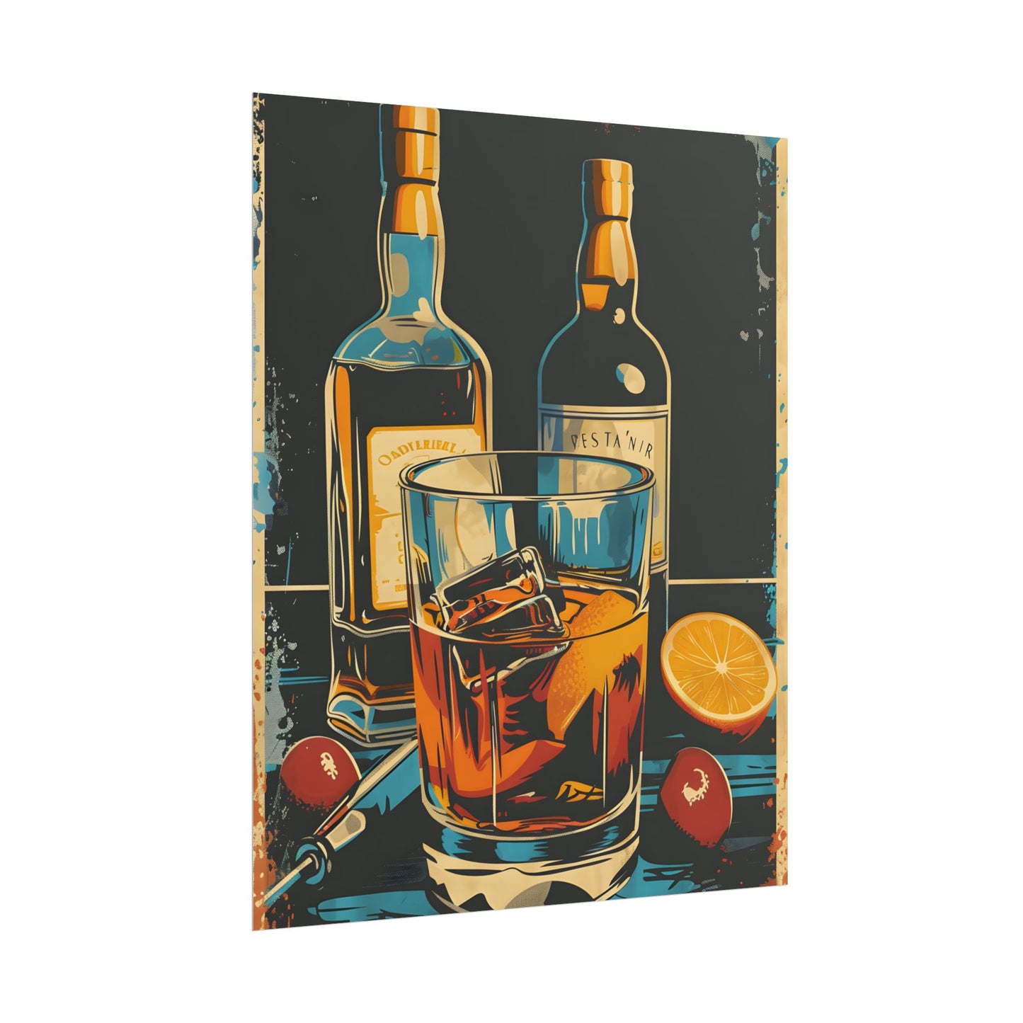 Vintage Cocktail Hour: Old-Fashioned Glass Artwork - Poster