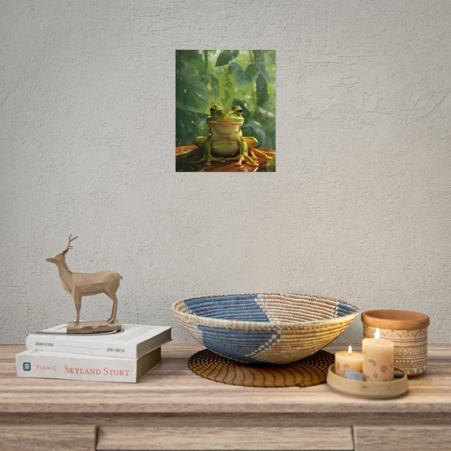 Whimsical Frog Oasis: A Peaceful Lily Pad Scene - Poster