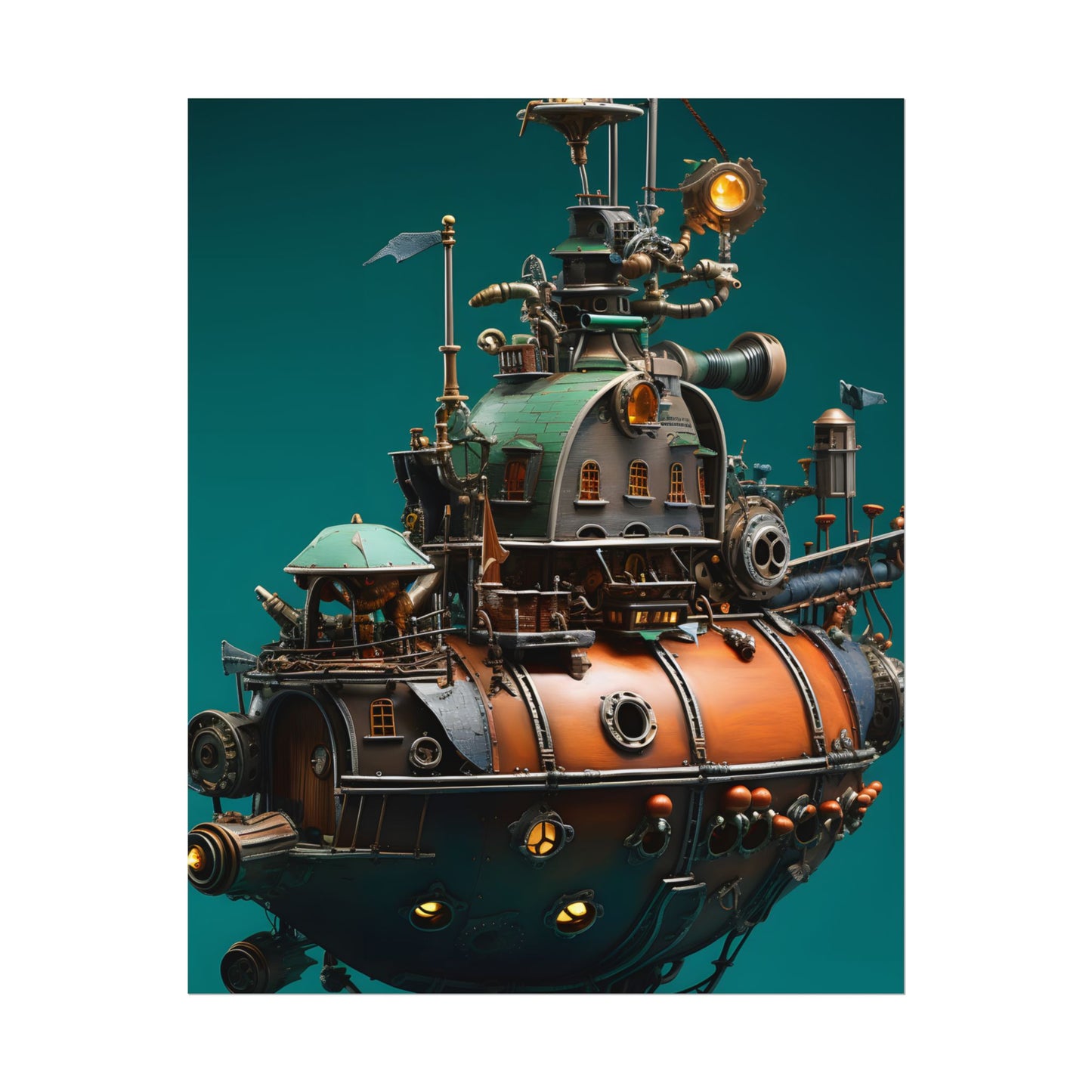 Steampunk Undersea Journey with Captain Nemo's Nautilus - Poster