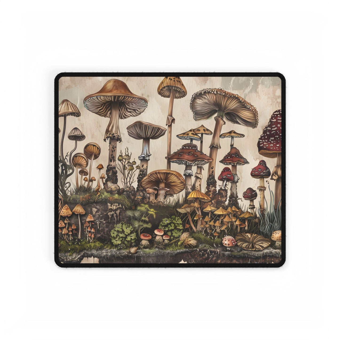 Vintage Mushroom Illustrations: A Collection of Unique Fungi - Desk Mat