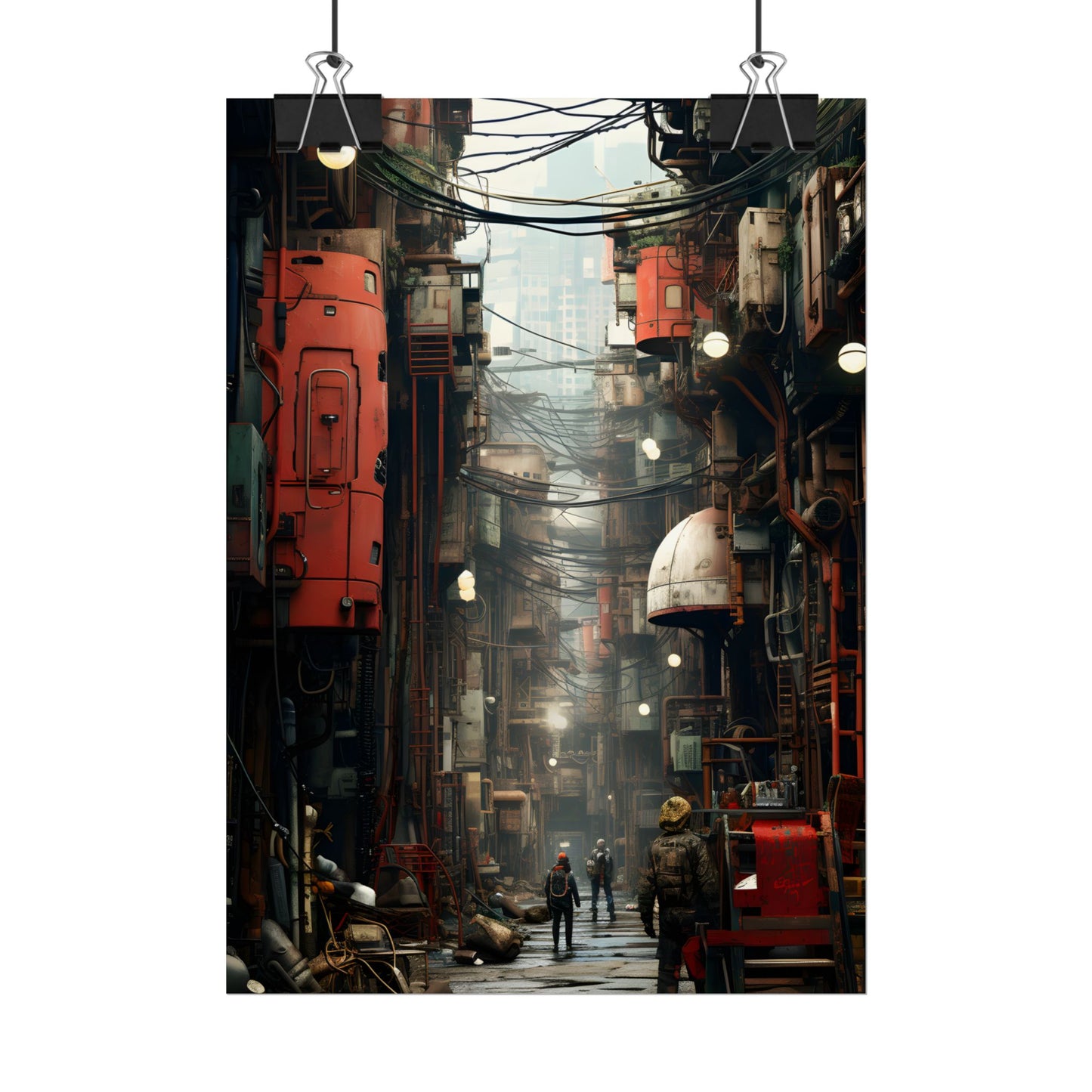 A New Era Unfolds: Post-Apocalyptic Steampunk Cityscape - Poster