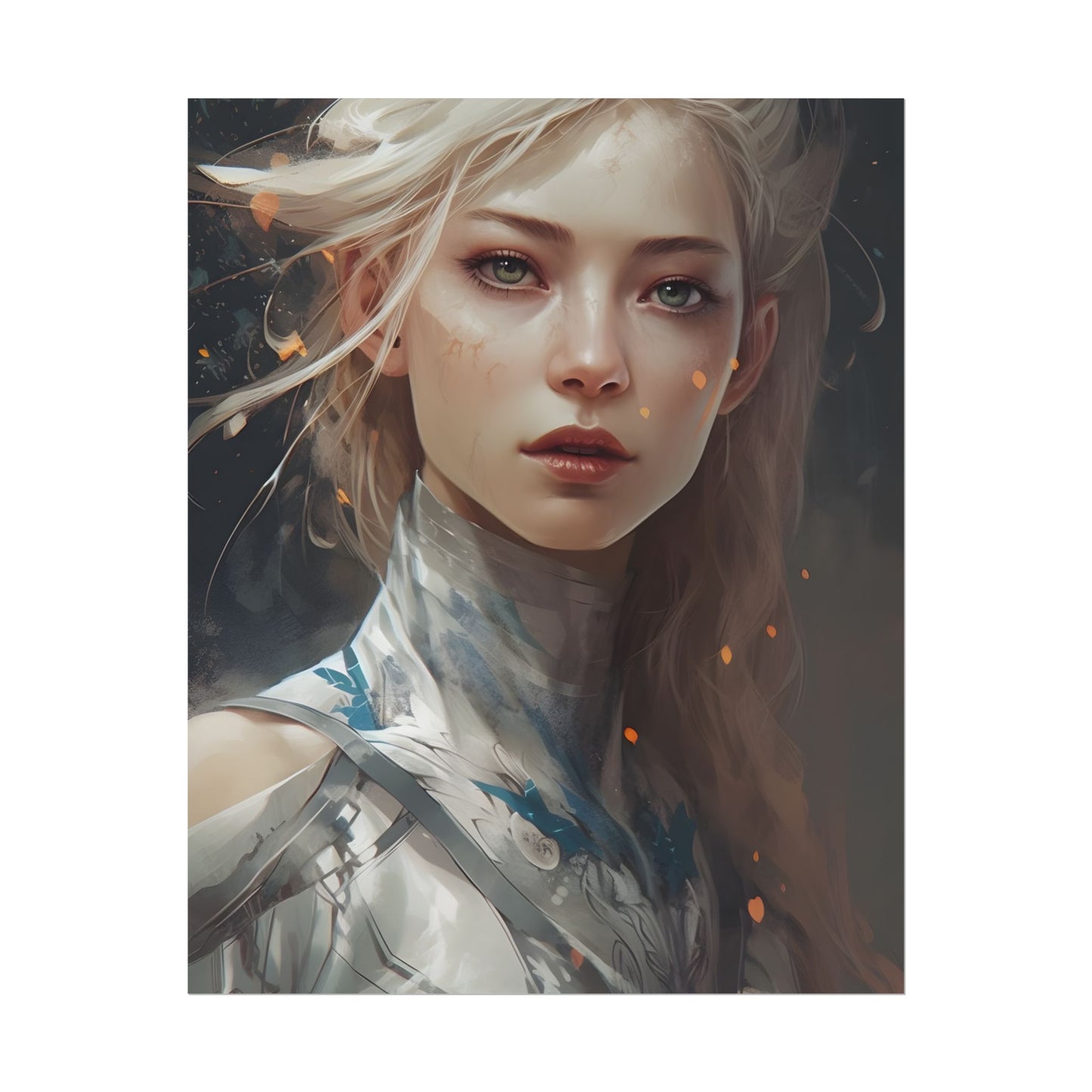 Astonishing Blonde Portrait: Capturing Intensity in Art - Poster