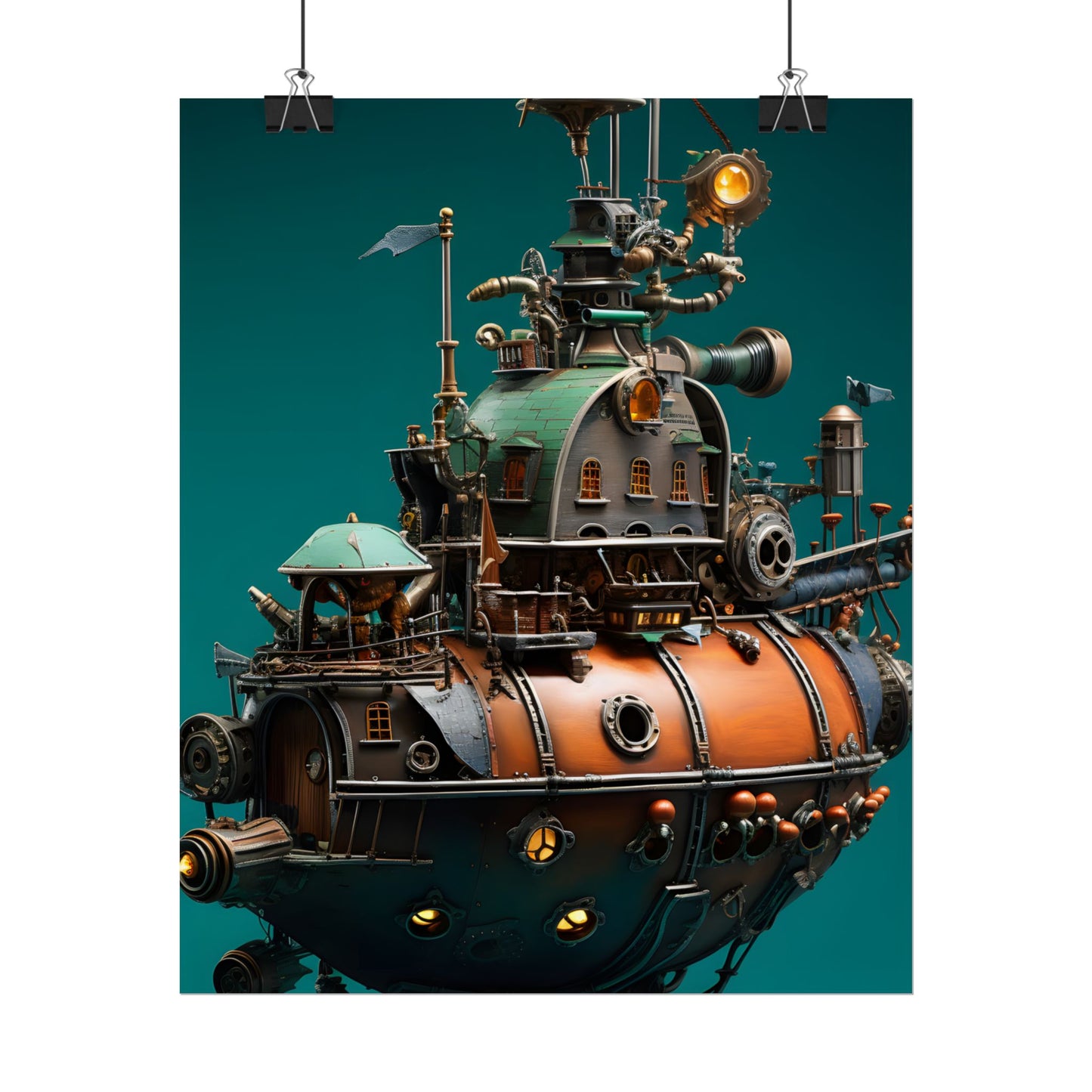 Steampunk Undersea Journey with Captain Nemo's Nautilus - Poster