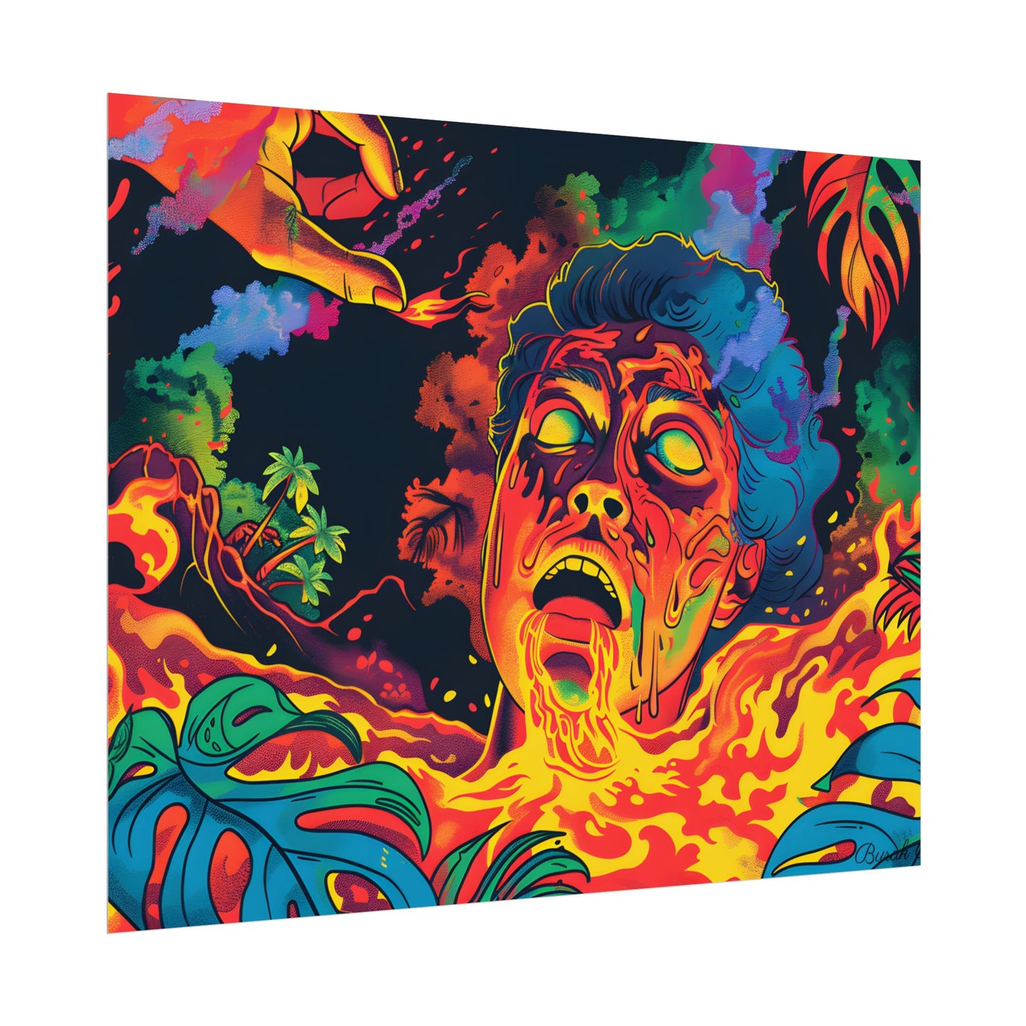 Whimsical Reading Moment: Cartoonish Illustration - Poster