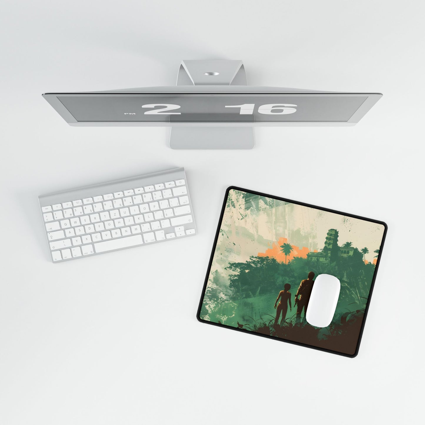 Simple Duo: Minimalist Character Illustration - Desk Mat