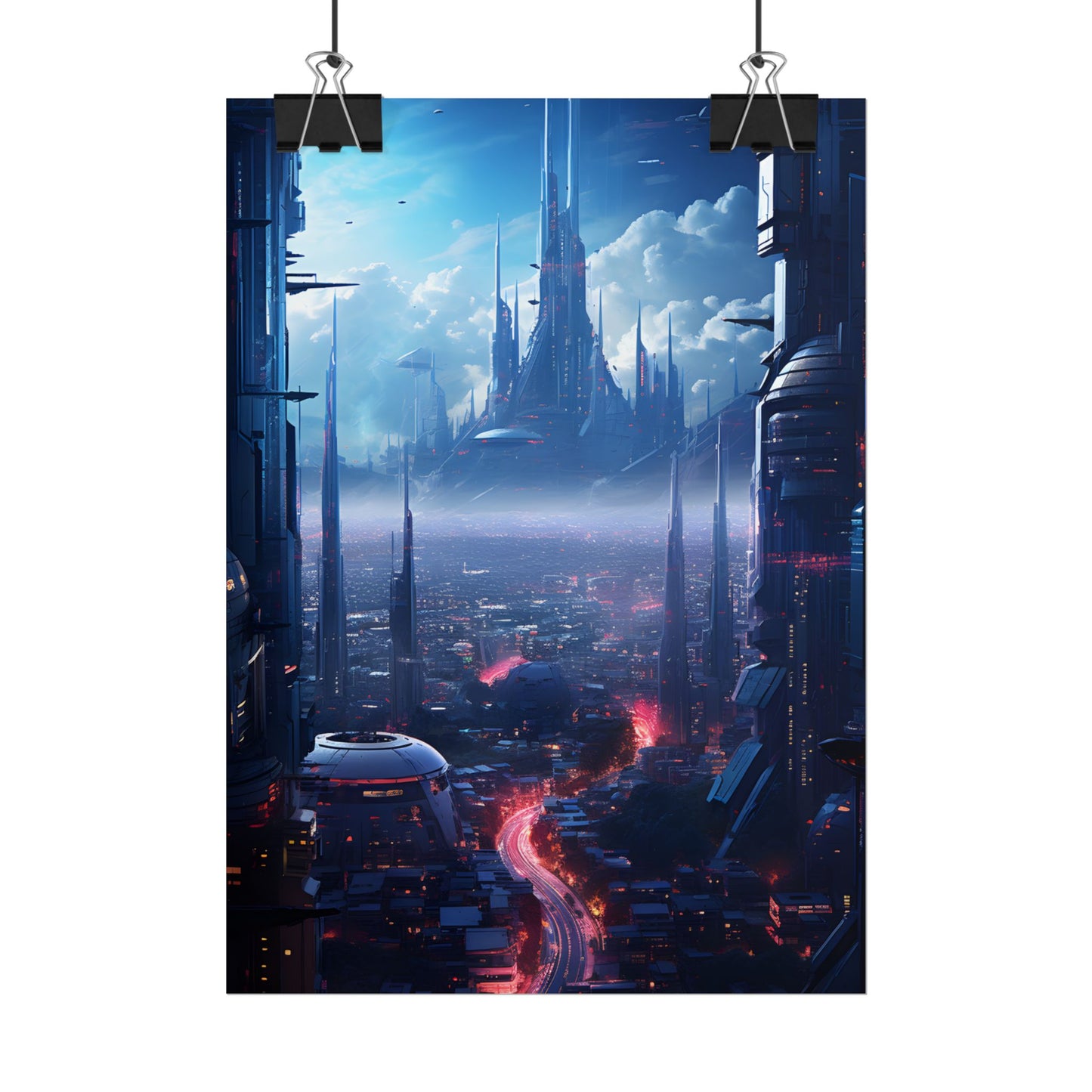 Cyberpunk Dystopia: Neon Cityscape Digital Artwork - Poster