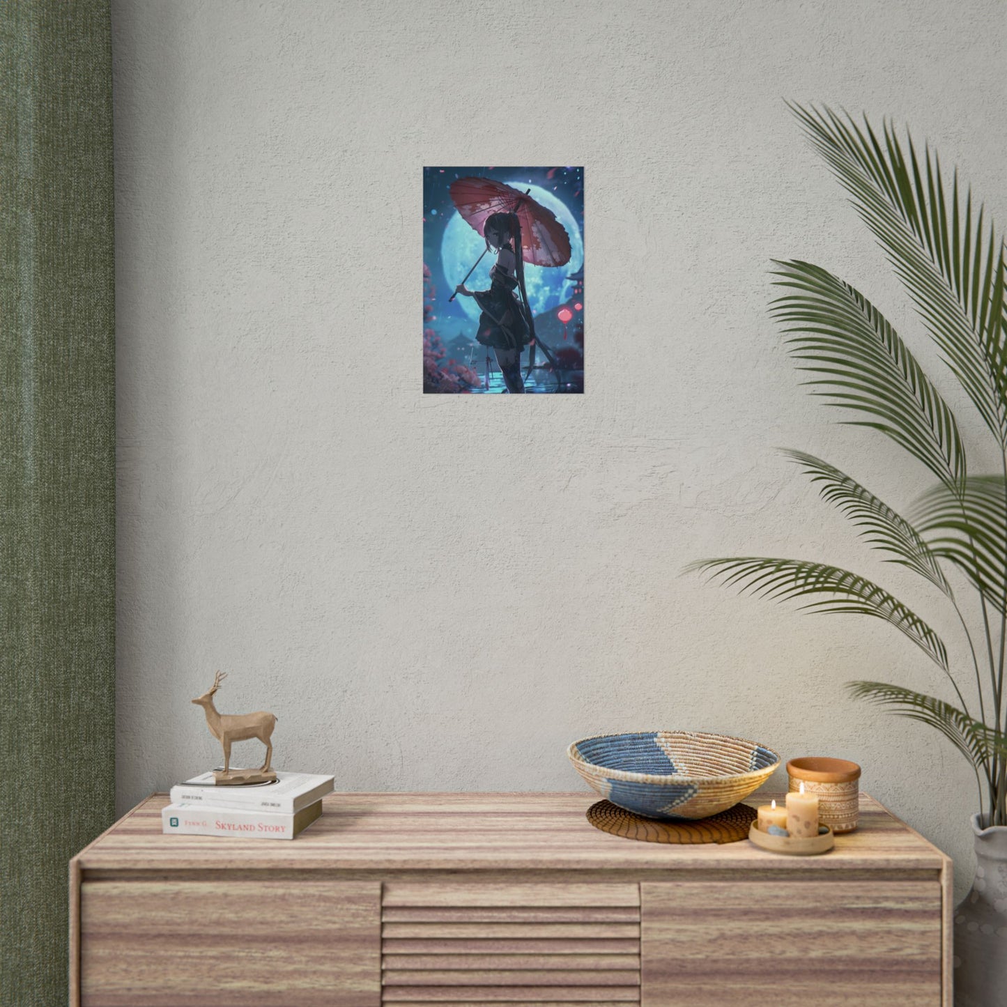 Anime Winter Girl: Gentle Snow Scene Art - Poster