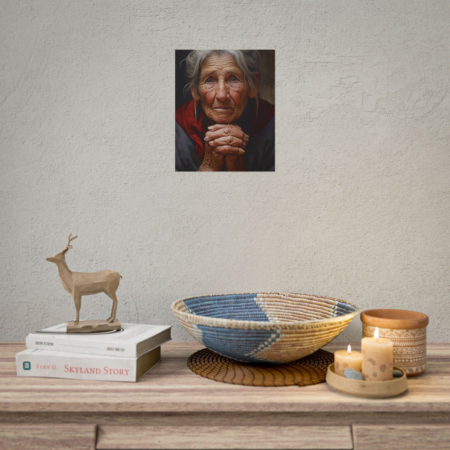 Wisdom in Age: Elderly Portrait Art - Poster