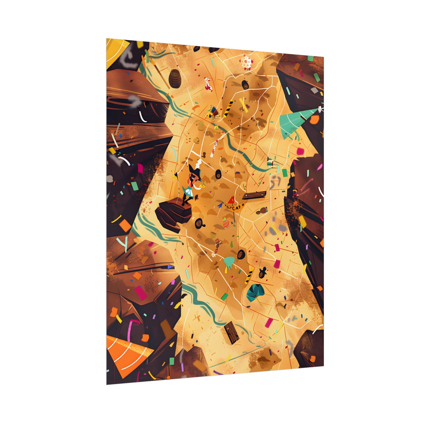 Whimsical Illustration: Classic Facial Features - Poster