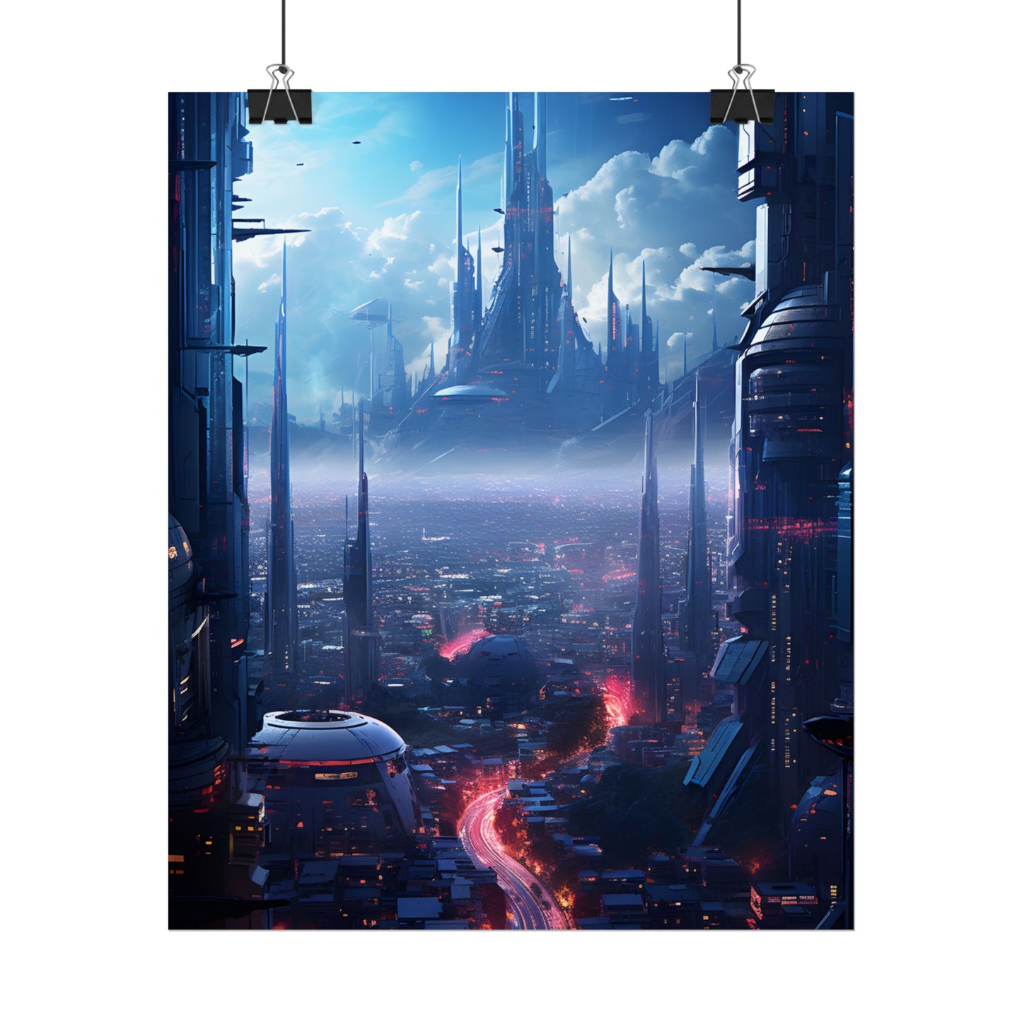 Cyberpunk Dystopia: Neon Cityscape Digital Artwork - Poster